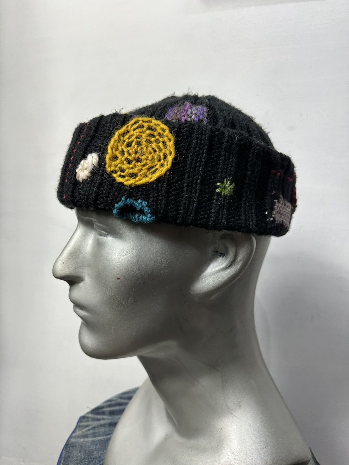 Handmade Nice Design Multicolored Art Knitted mending Beanie Hats Size ONE SIZE - 1 Thumbnail