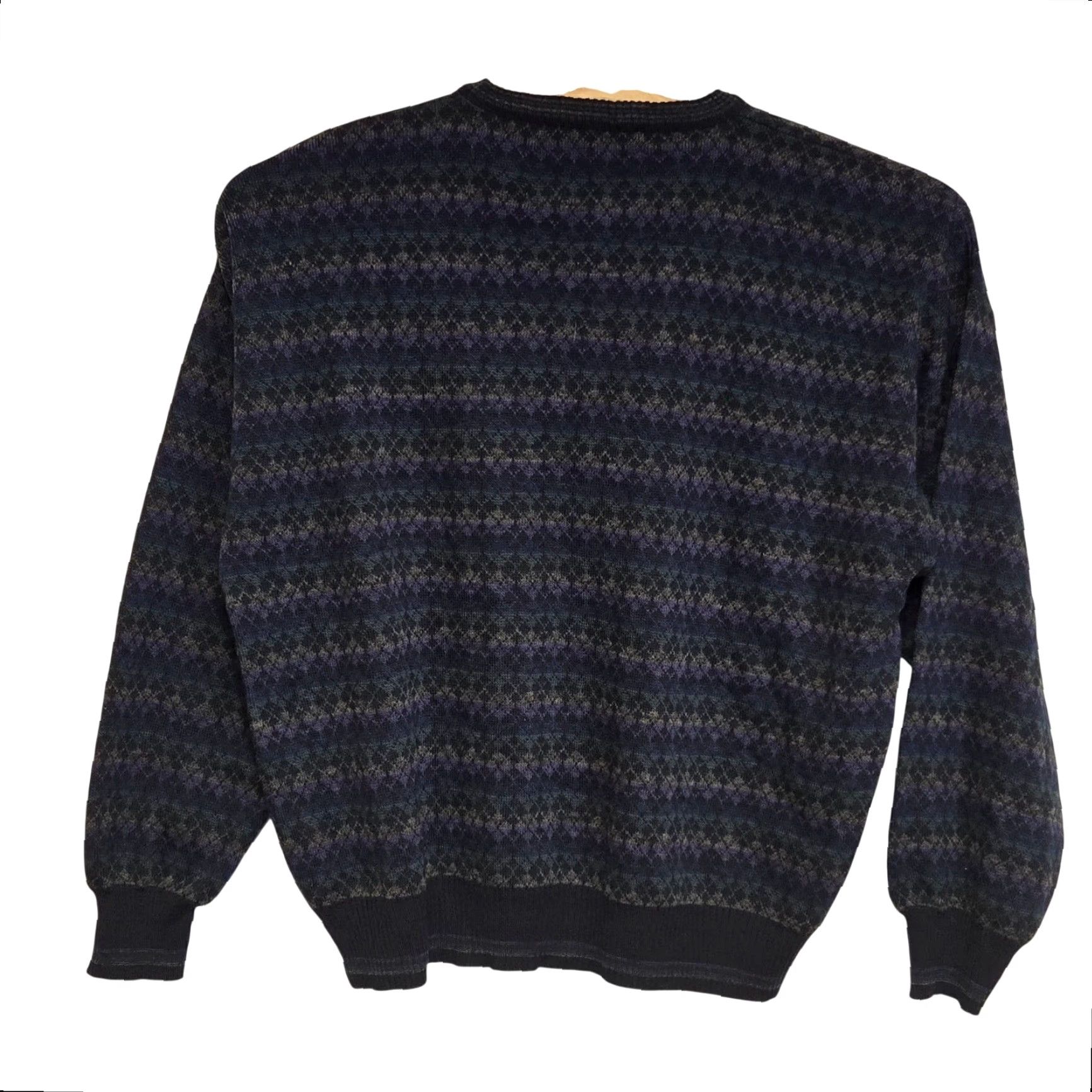 Vintage VINTAGE Florence Tricot Argyle Sweater XL Men Blue Cosby Grandpacore Pullover Italy Size US XL / EU 56 / 4 - 7 Thumbnail