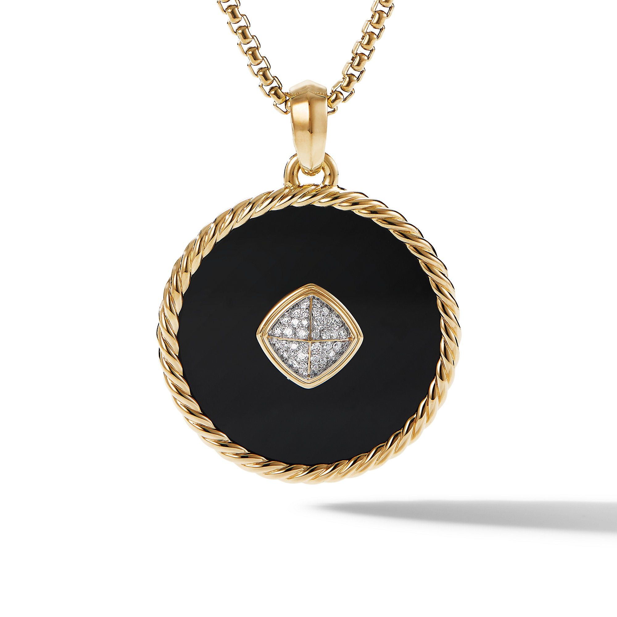 David Yurman o1w1db10525 D17055D Pendant in 18K Gold with Onyx & Diamonds Size ONE SIZE - 1 Thumbnail