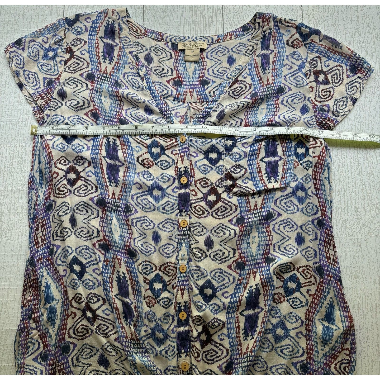 Lucky Brand Lucky Brand Multicolor Cap Sleeve Abstract Top Size M Size M / US 6-8 / IT 42-44 - 7 Thumbnail
