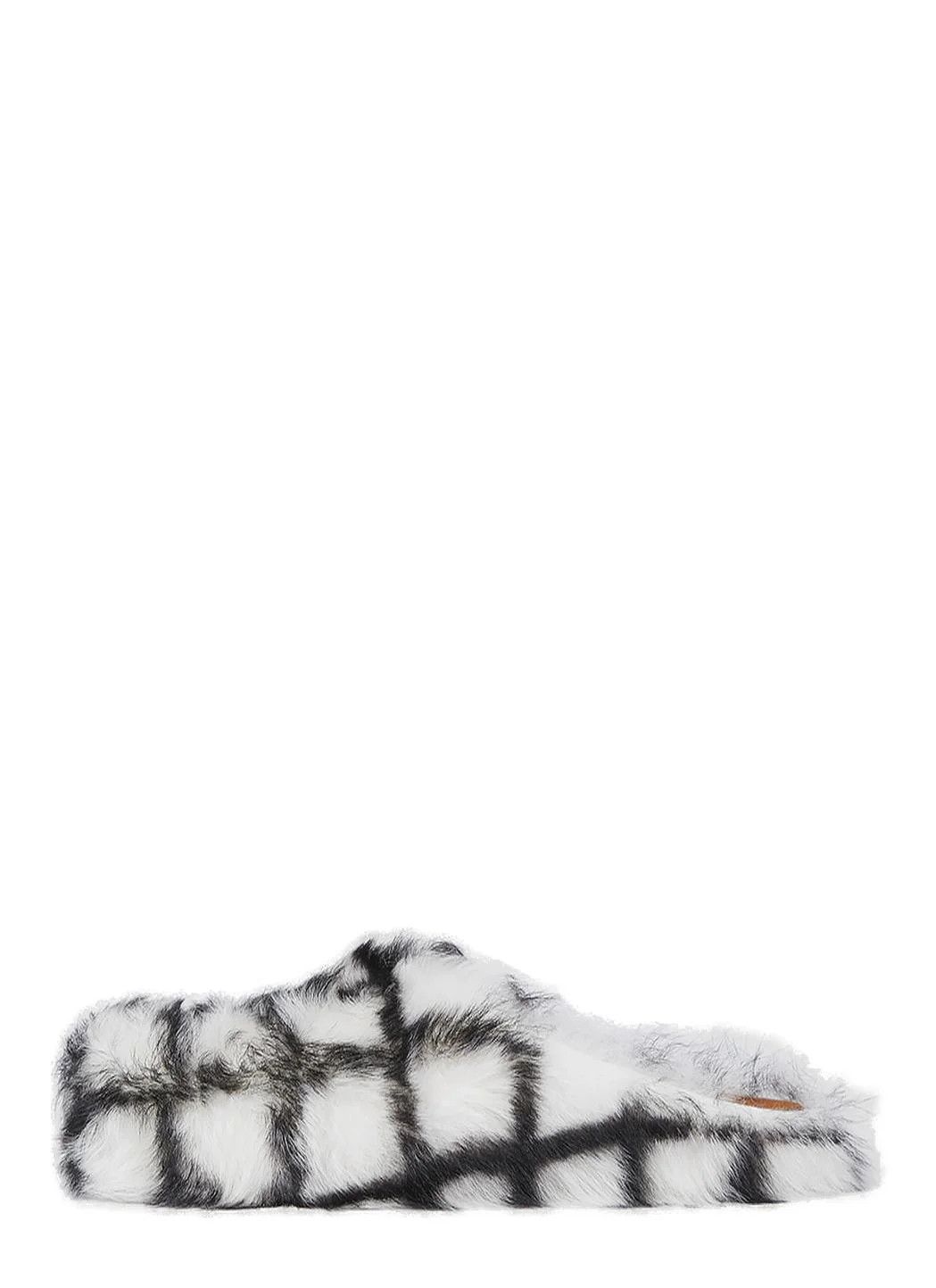 Marni o1w1db11024 Fussbett Sabot Hairy Mules in Black & White Size US 10 / EU 43 - 3 Thumbnail