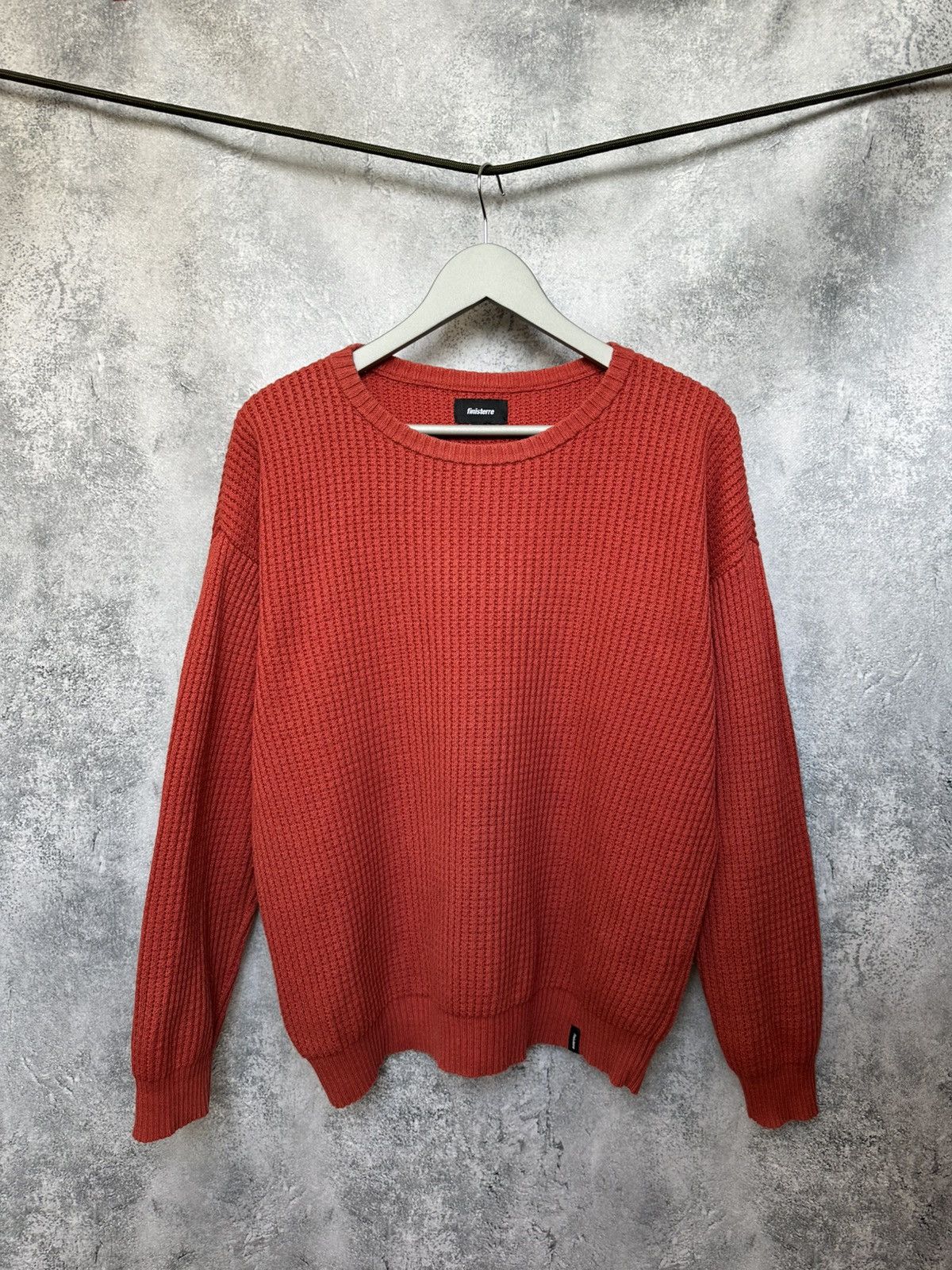 Finisterre Finisterre Waffle Knit Plaid Sweater Jumper Orange LS Size M / US 6-8 / IT 42-44 - 2 Thumbnail