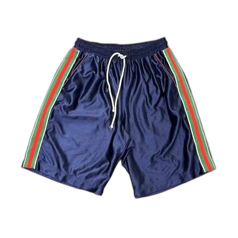 Gucci Red Green Striped Silk Shorts-yf