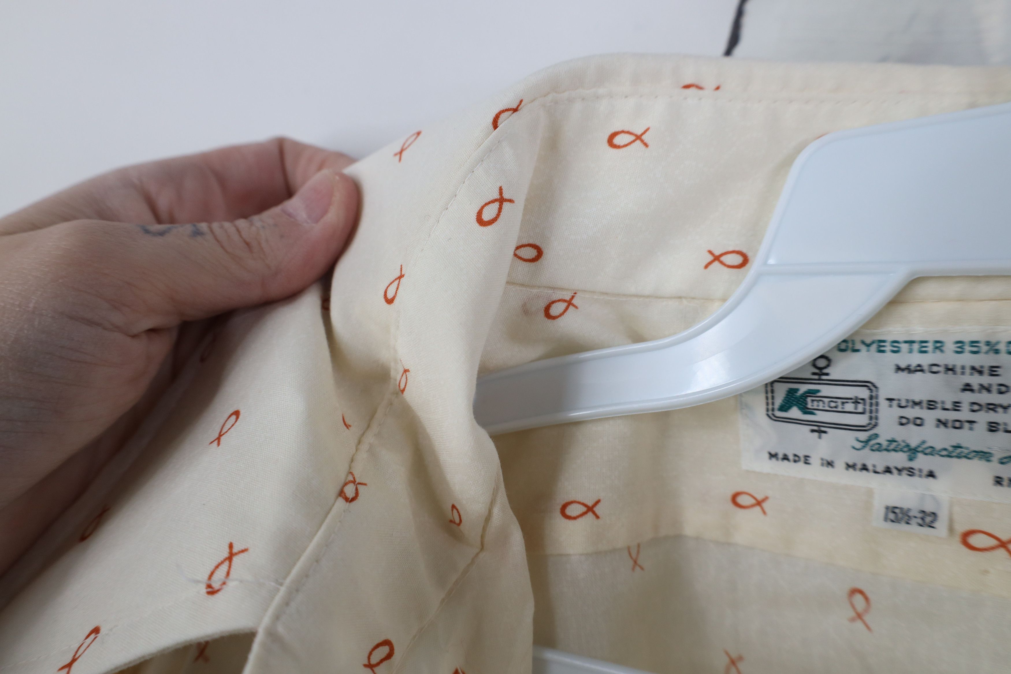 Vintage Vintage 70s Streetwear Jesus Fish All Print Collared Shirt Size US M / EU 48-50 / 2 - 9 Thumbnail