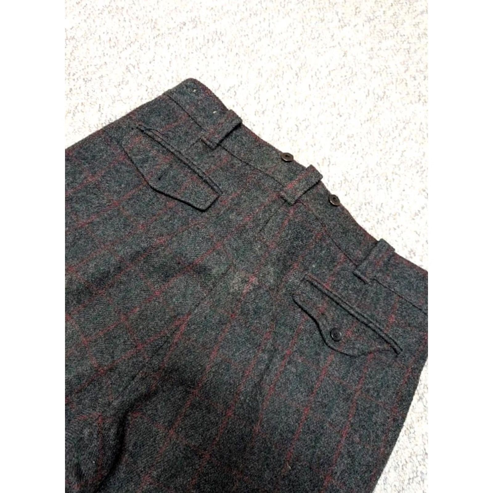 Vintage VINTAGE Woolrich Pants WOOLRICH hunting 38x30 charcoal gray striped Mens Wool - Malone Thick Wool Mens Pants Size US 38 / EU 54 - 7 Thumbnail