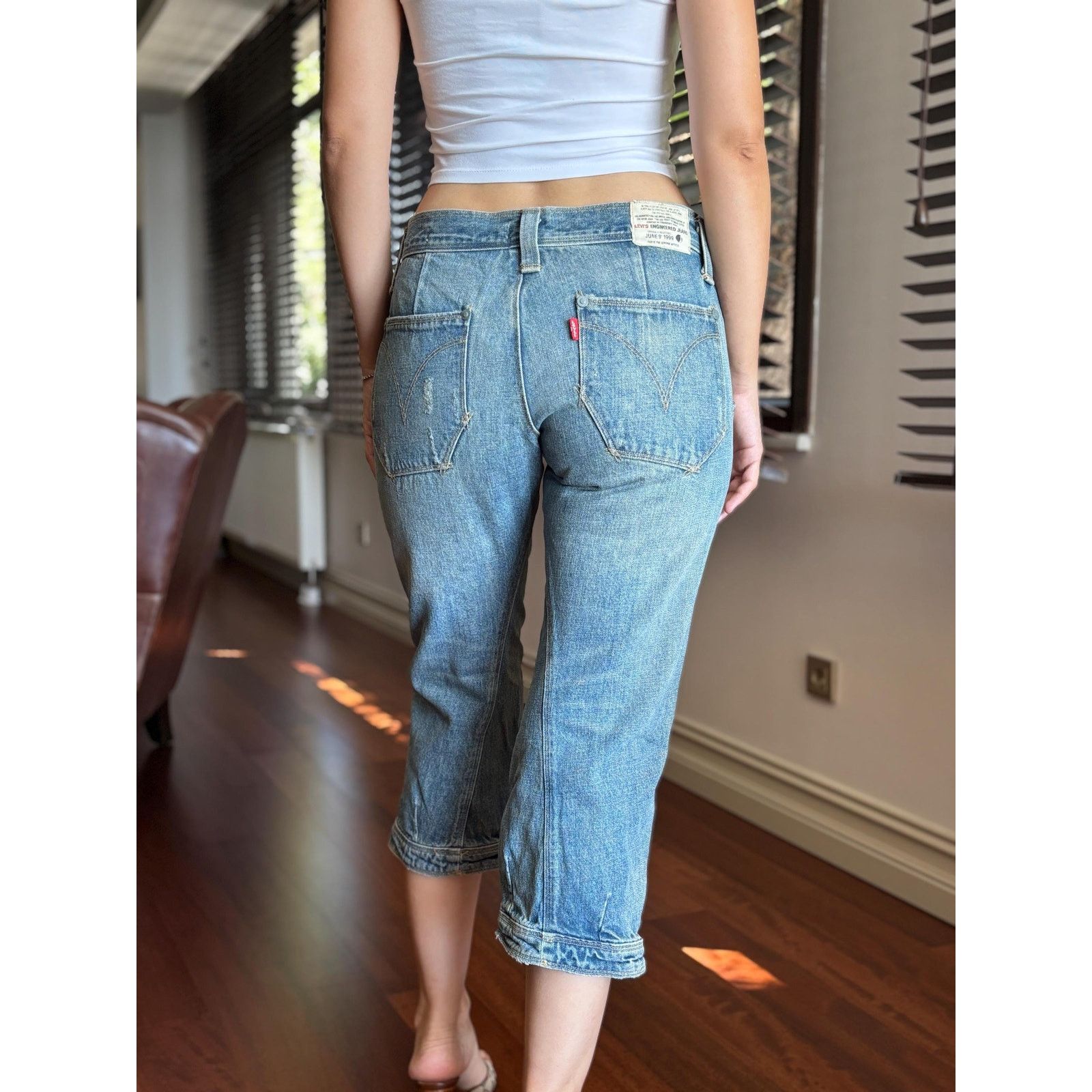 Levi's Levi’s Engineered 0507 W29 Capri Twisted Leg Y2K Denim Size US 29 - 3 Thumbnail