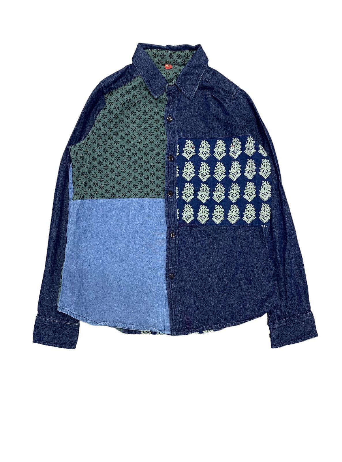 Japanese Brand CAmina Japan Patchwork shirt indigo Size US S / EU 44-46 / 1 - 1 Thumbnail