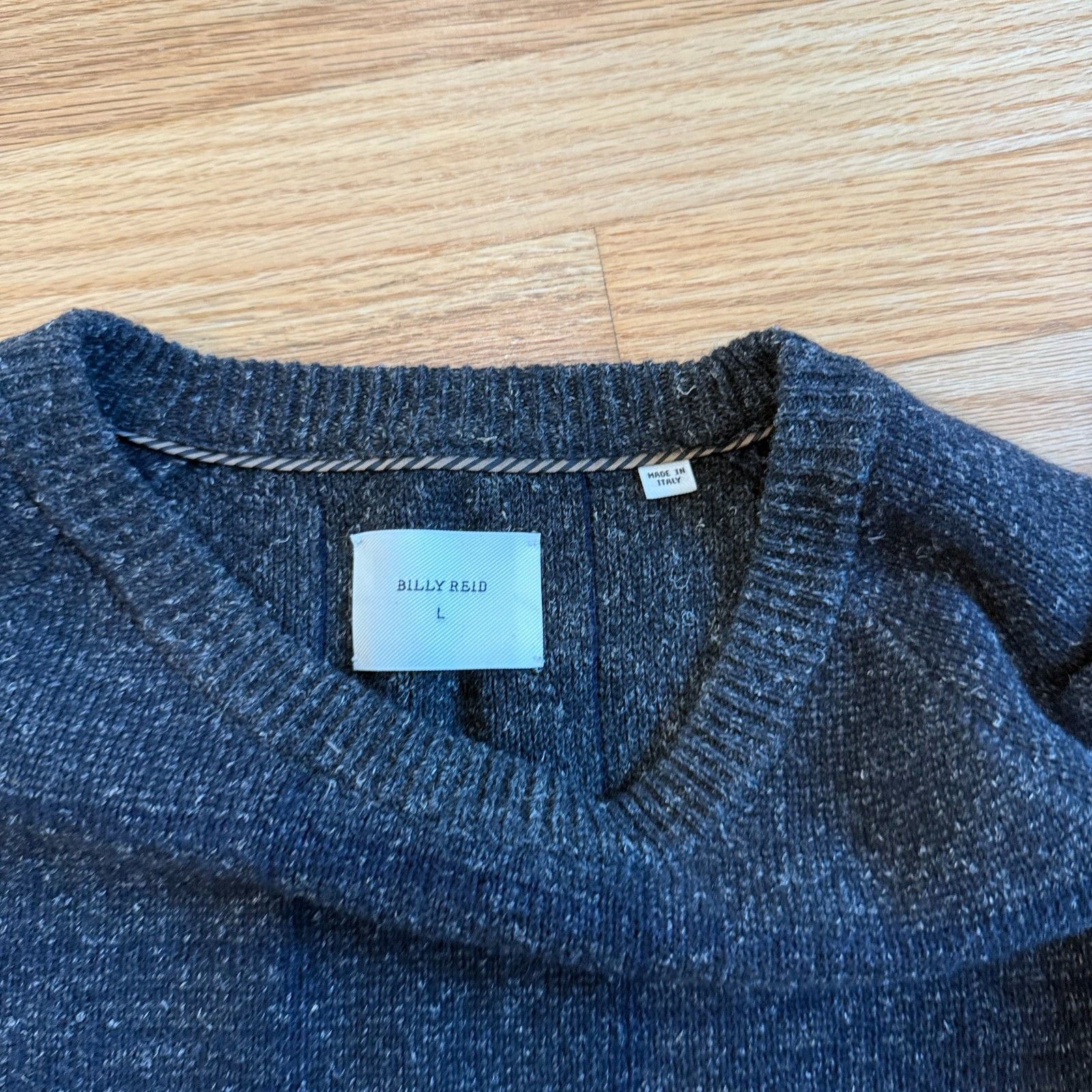 Billy Reid Billy Reid Wool & Linen Blend Knit Sweater in Charcoal Size US L / EU 52-54 / 3 - 5 Thumbnail