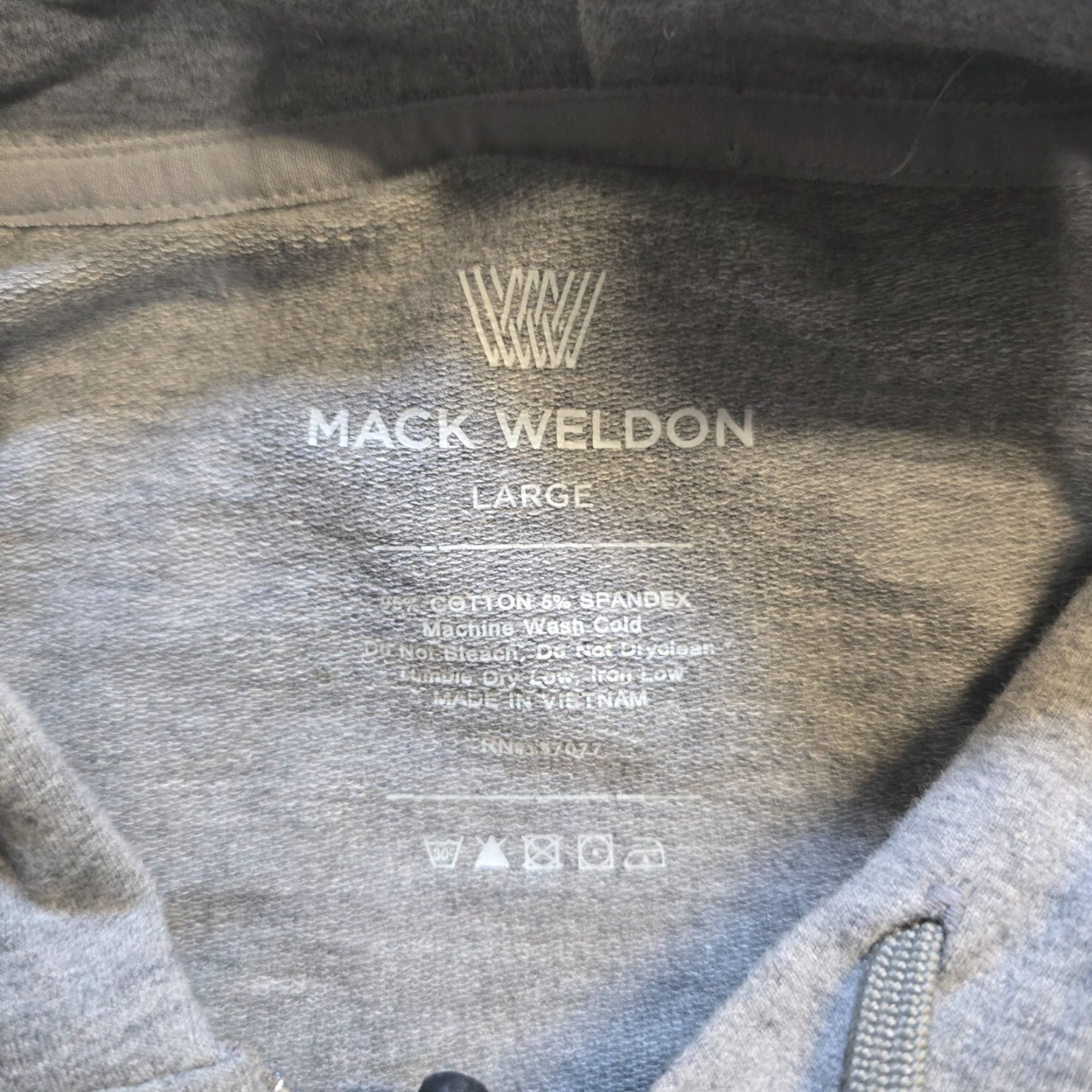 Vintage Mack Weldon Sweatshirt Hoodie Mens Large Gray Full Zip Pockets Long Sleeve Casual Regular Knit Cotton Blend Spandex Size US XL / EU 56 / 4 - 5 Thumbnail