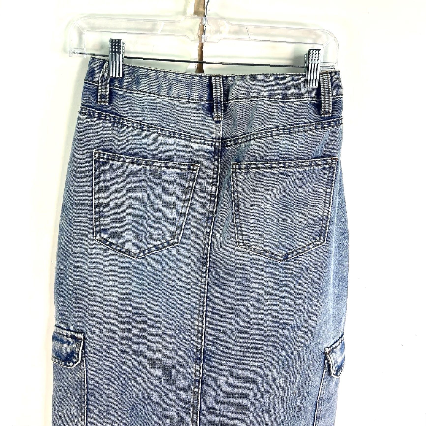 Vintage VINTAGE Love Fire Denim Maxi Skirt Womens Size 3 Blue Solid Festival Grunge Size 26" / US 2 / IT 38 - 6 Thumbnail
