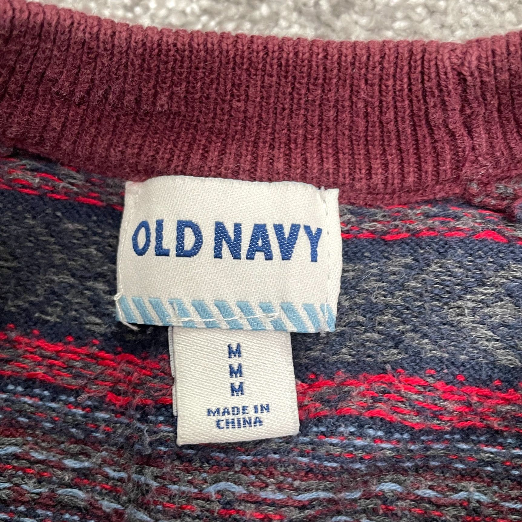 Old Navy VINTAGE Old Navy Pullover Sweatshirt Shirt Mens Medium Red Argyle Diamond Crew Neck Holiday Mens Size M / US 6-8 / IT 42-44 - 6 Thumbnail