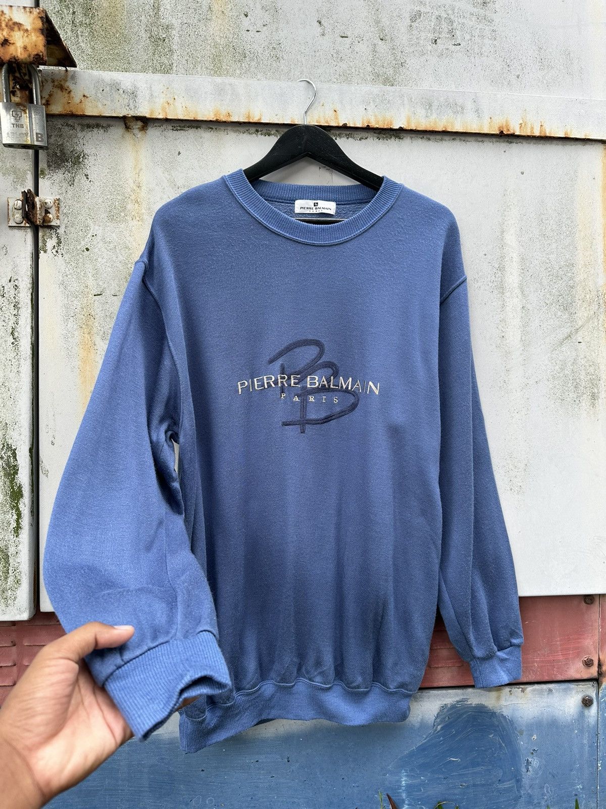 Pierre Balmain 👹Pierre Balmain Embroidery Logo Oversized Crewneck Size US XL / EU 56 / 4 - 3 Thumbnail