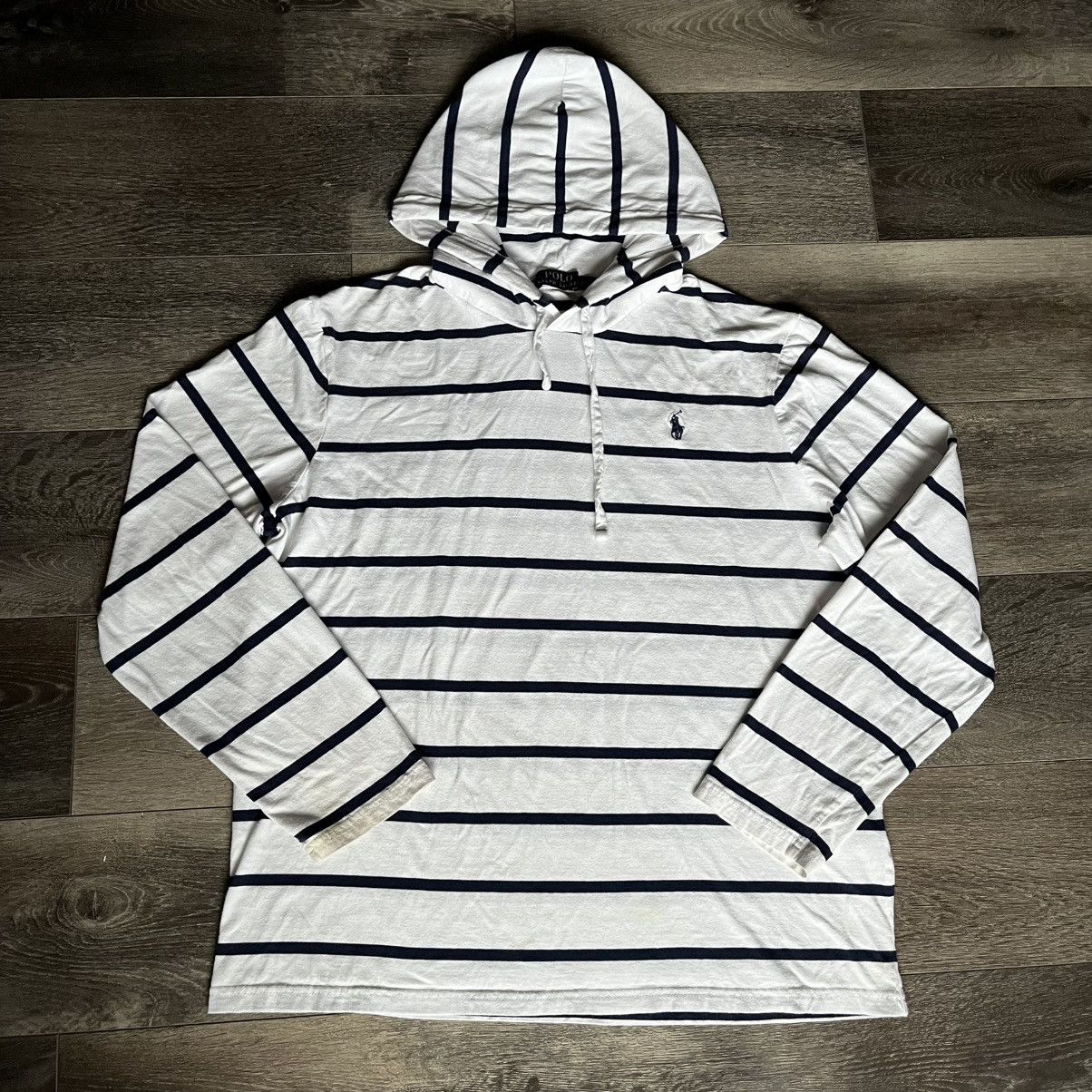 Polo Ralph Lauren Vintage Polo Ralph Lauren Striped Small Basic Logo Hoodie Size US L / EU 52-54 / 3 - 1 Thumbnail