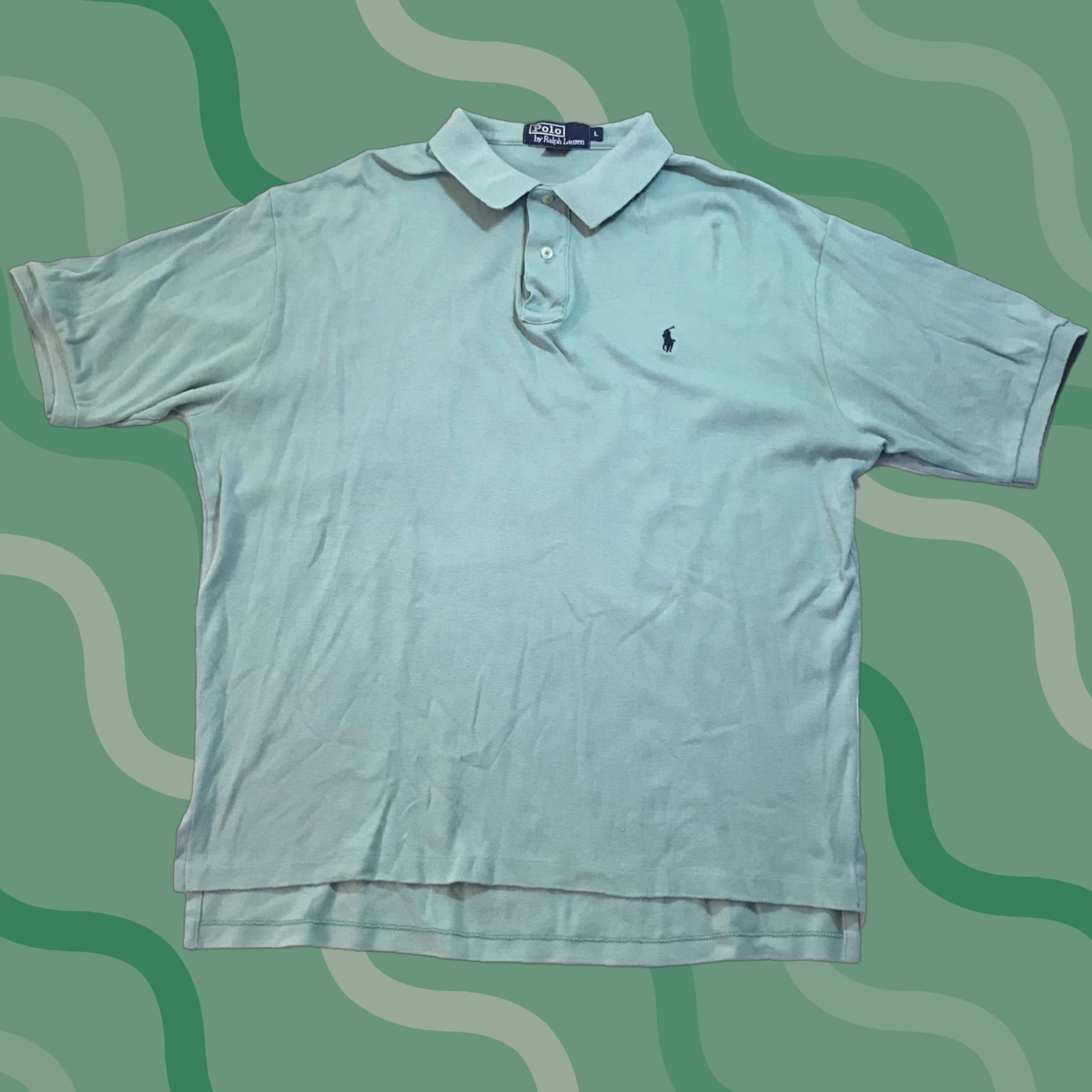 Polo Ralph Lauren VINTAGE Polo Ralph Lauren Golf Polo Shirt Mens L Aqua 90s USA Short Sleeve Collared Size US L / EU 52-54 / 3 - 1 Thumbnail