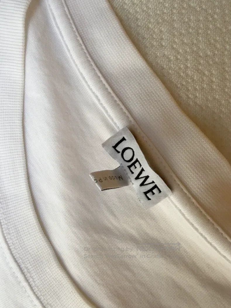 Loewe Loewe White short-sleeved T-shirt with classic embroidered Size M / US 6-8 / IT 42-44 - 3 Thumbnail