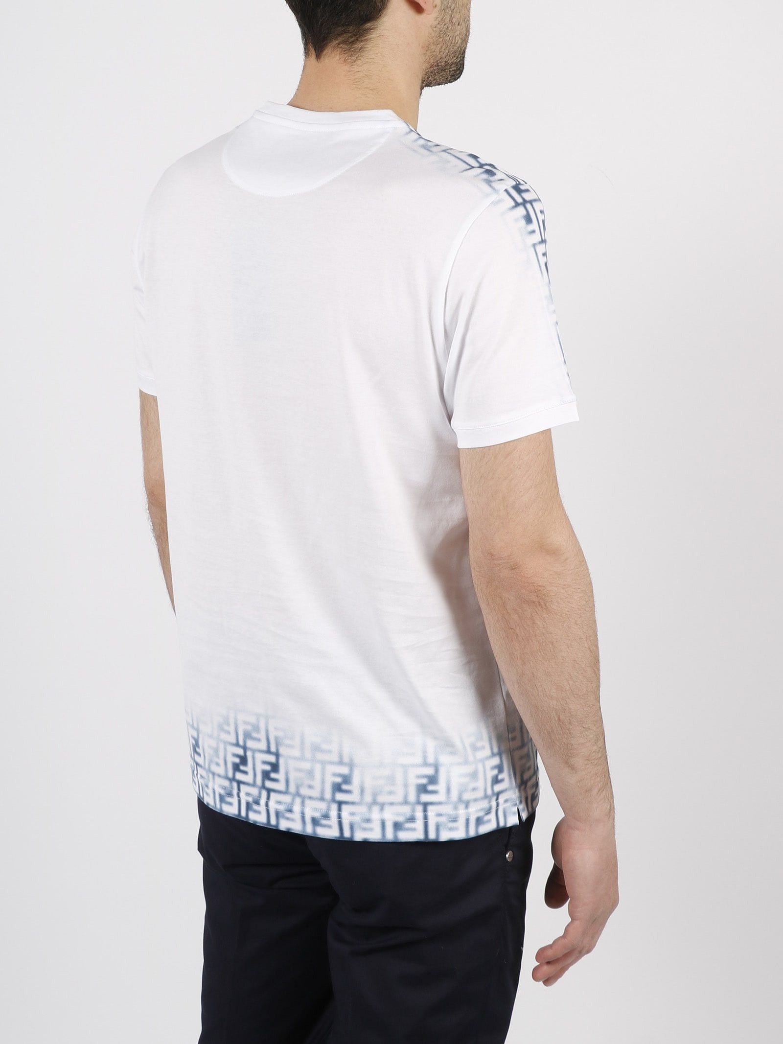 Fendi o1w1db10325 FY0894 T-Shirt in White & Blue Size US XL / EU 56 / 4 - 4 Thumbnail