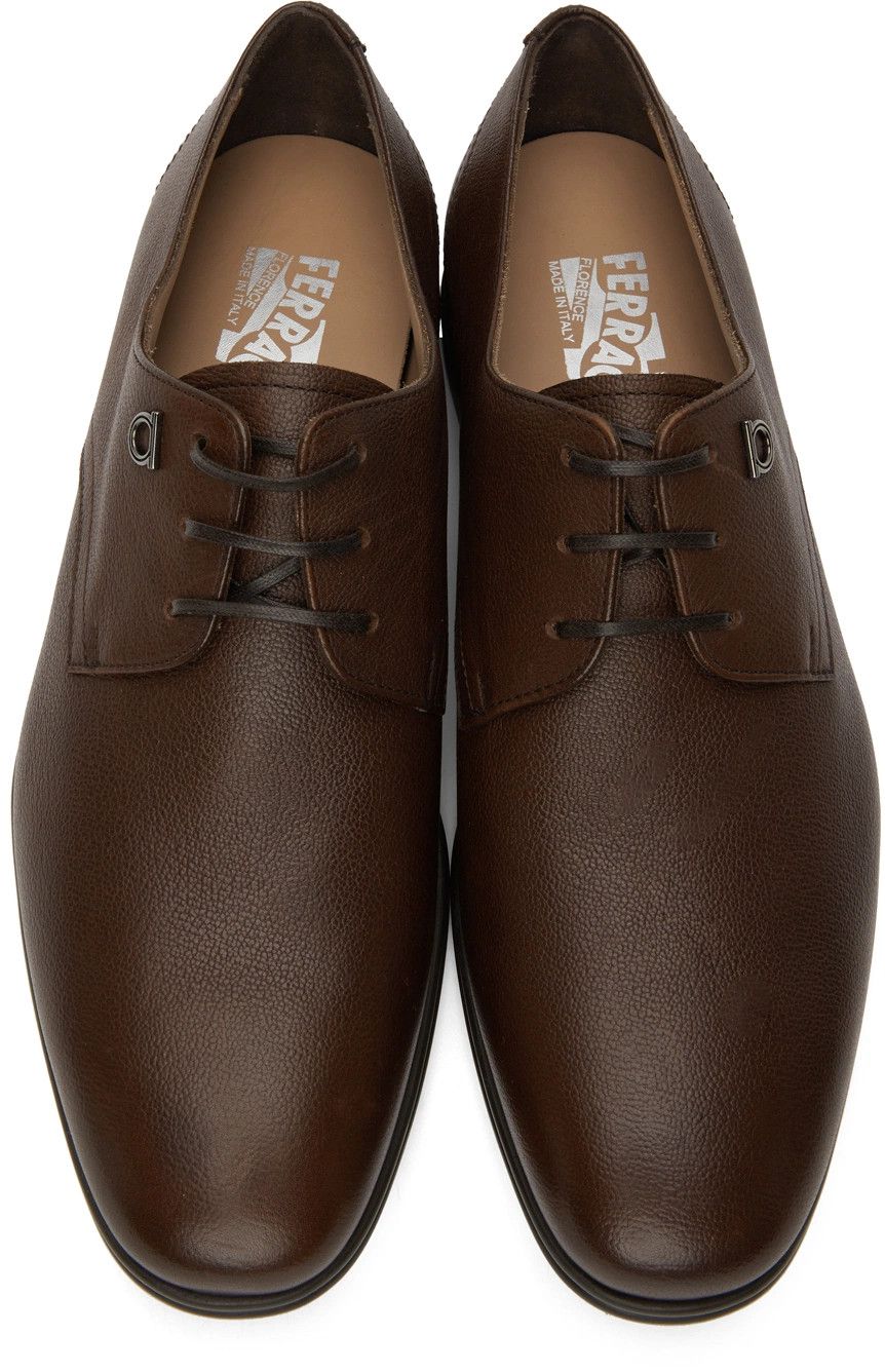 Salvatore Ferragamo o1s1rm0724 Spencer Derby Shoes in Brown Size US 6 / EU 39 - 5 Thumbnail
