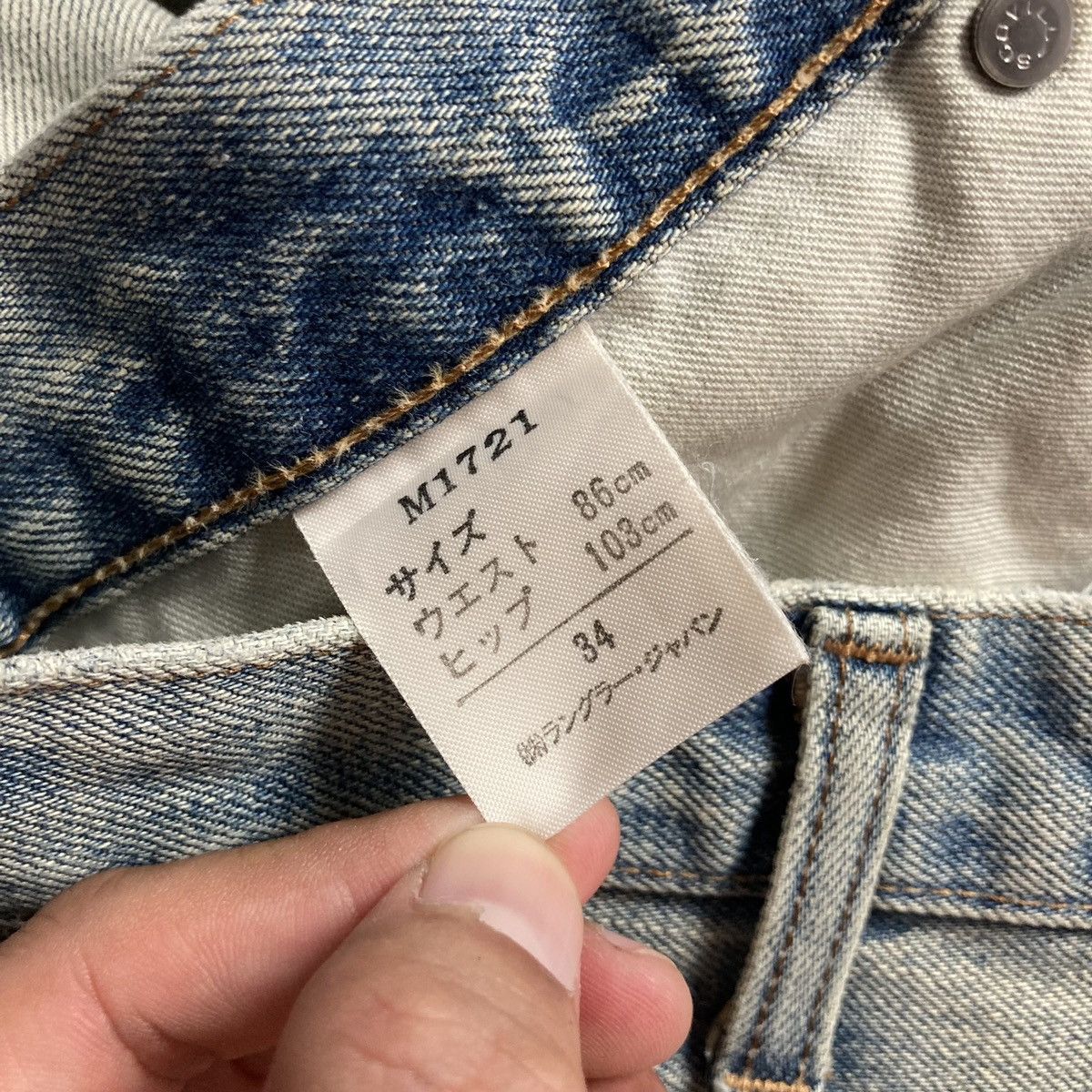 Japanese Brand × Vintage × Wrangler WRANGLER - Vtg 90s Jorts Mudwash Distressed Jeans 🇯🇵 Size US 34 / EU 50 - 10 Thumbnail