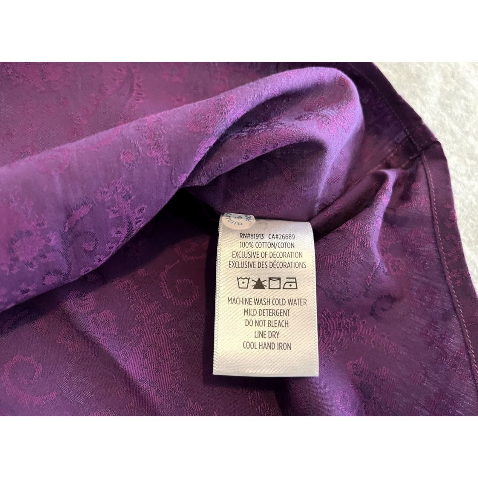 Robert Graham Robert Graham Long Sleeve Shirt Purple Paisley Mens Large Size US L / EU 52-54 / 3 - 5 Thumbnail