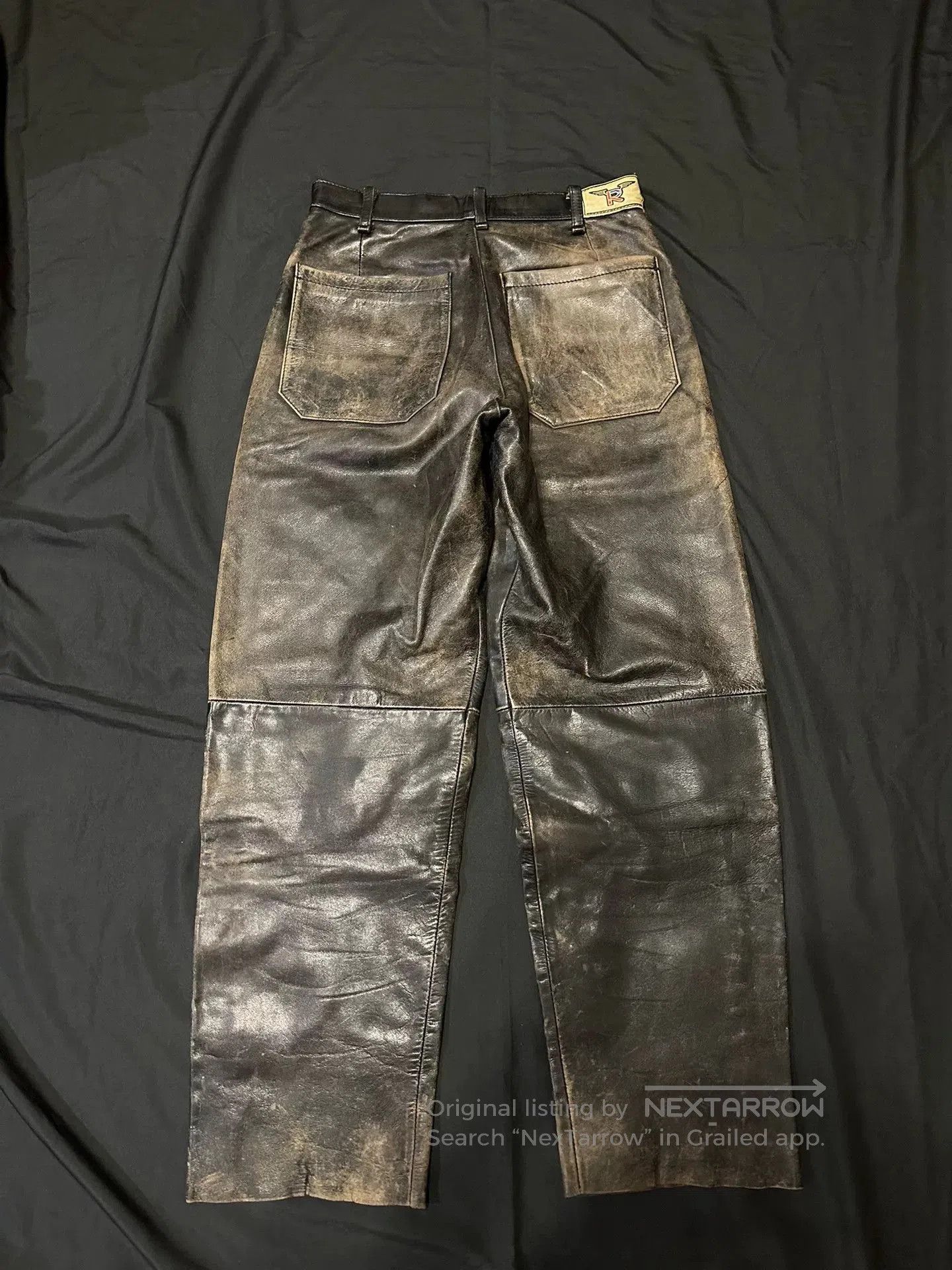 Vintage Vintage Distressed Pure Cowhide Leather Pants. Size US 30 / EU 46 - 6 Thumbnail