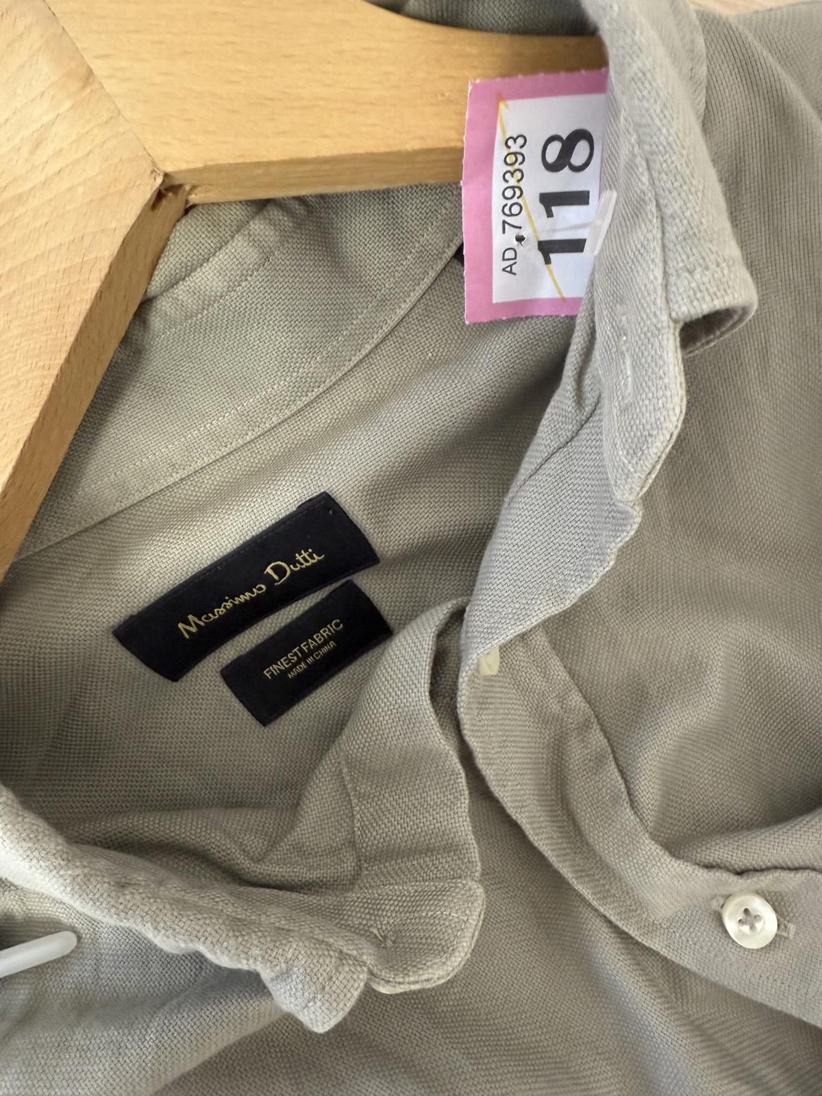 Massimo Dutti Massimo Dutti Men's Button-Down Shirt, Size L, Beige Size US L / EU 52-54 / 3 - 2 Thumbnail