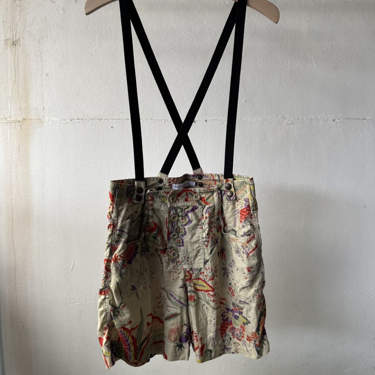 Other See by Chloé Floral Hawaii Pattern Shorts Suspenders Size 28" / US 6 / IT 42 - 9 Thumbnail