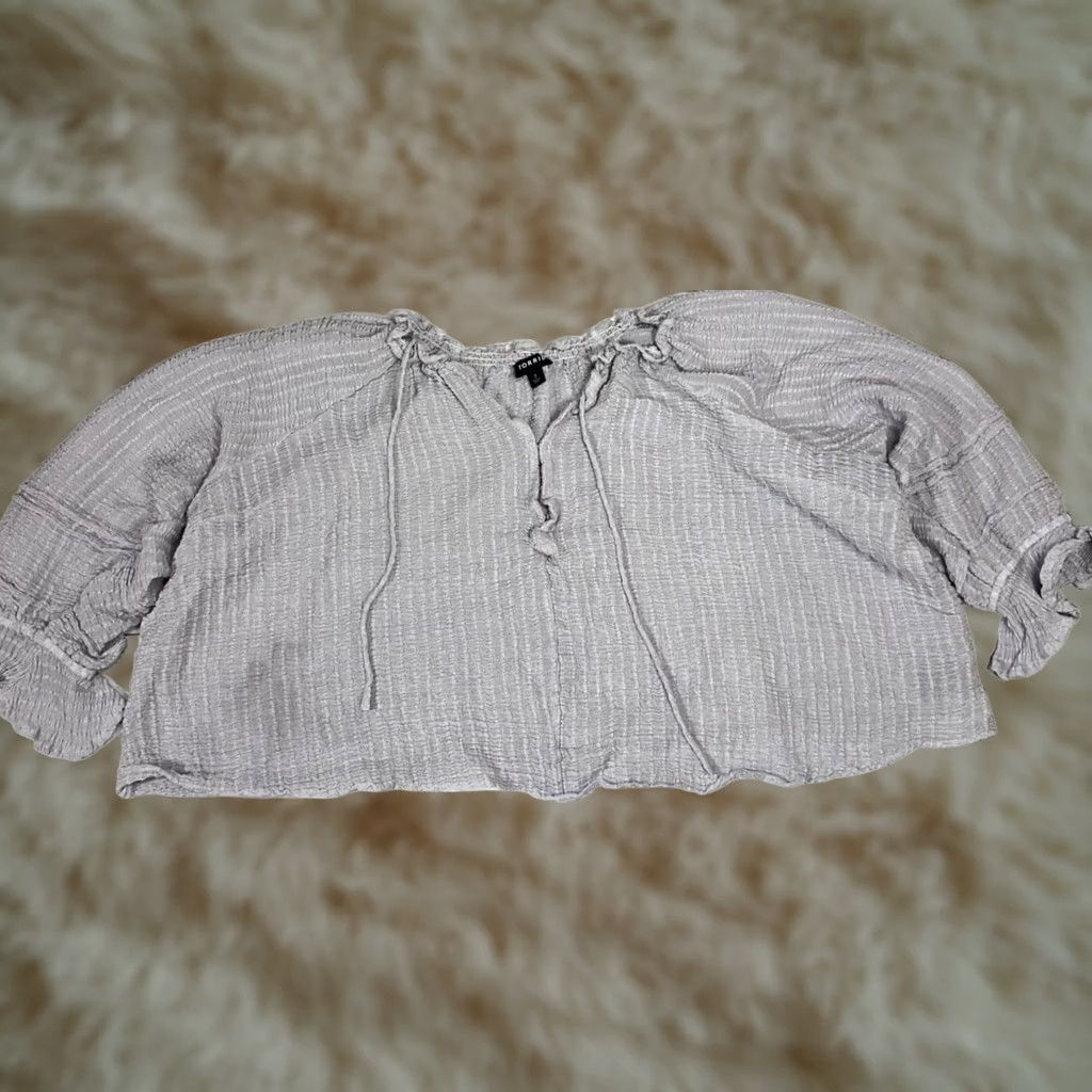 Torrid Torrid 3 Womens 3/4 Sleeve Crop Top Sz 3X Lavender Pullover Tie Neck Rayon Nylon Blouse Crop Pullover 3X Purple Womens Size XXL / US 16-18 / IT 52-54 - 1 Thumbnail