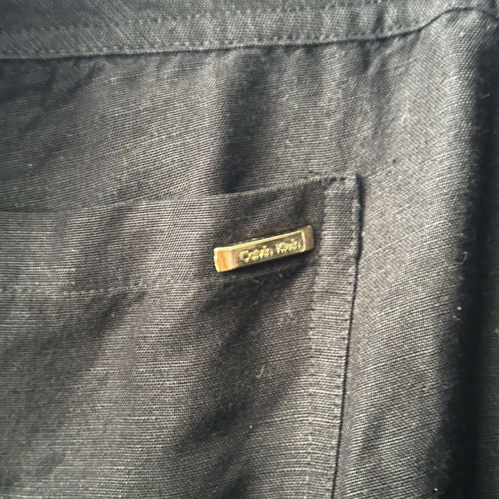Calvin Klein Calvin Klein Black Linen Wide Leg Drawstring Pants Size 30" / US 8 / IT 44 - 7 Thumbnail