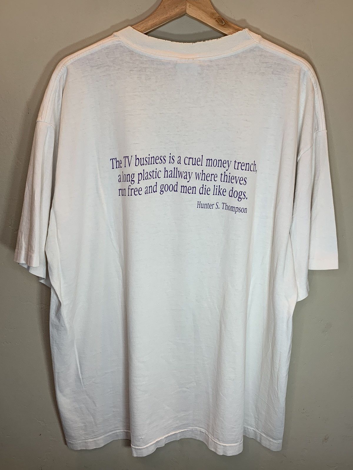 Vintage *RARE* Vintage 90’s Hunter S. Thompson Smash TV Art T-Shirt Size US XL / EU 56 / 4 - 2 Thumbnail