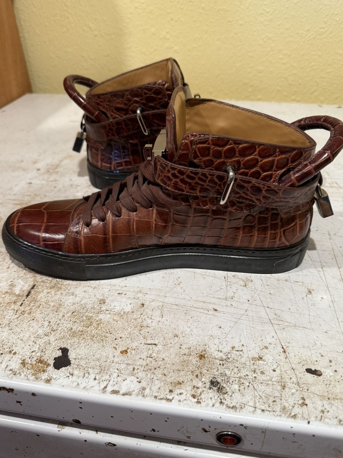 Buscemi Buscemi Men's Brown Trainers crocodile Size US 9 / EU 42 - 5 Thumbnail