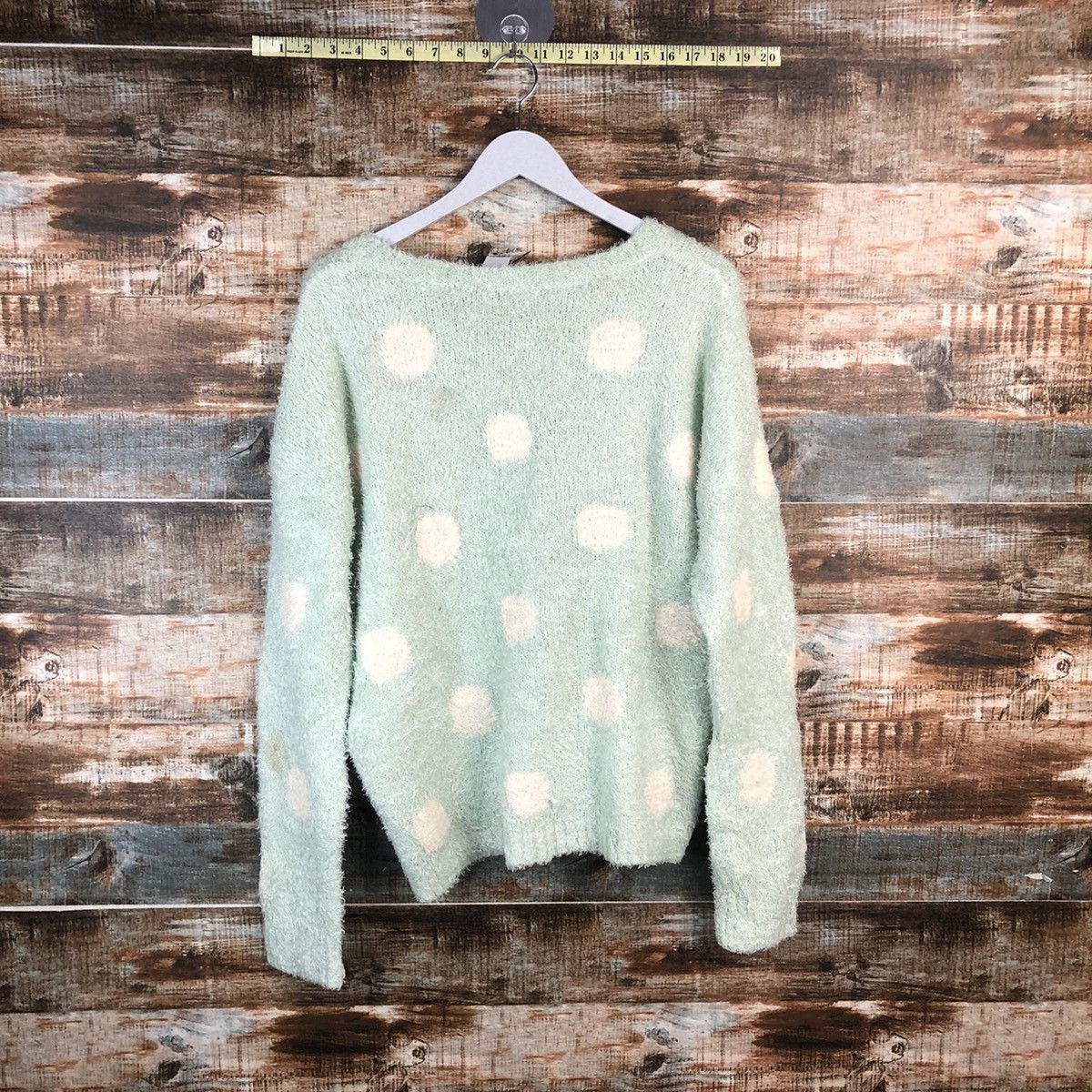 Japanese Brand DL C.O.L.Z.A Green Mohair Fur shaggy Knitwear #C370 Size L / US 10 / IT 46 - 12 Thumbnail
