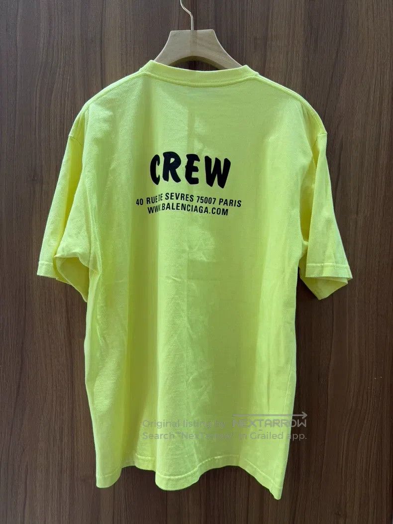 Balenciaga Balenciaga Neon Yellow CREW Short Sleeve T-Shirt Size US S / EU 44-46 / 1 - 2 Thumbnail