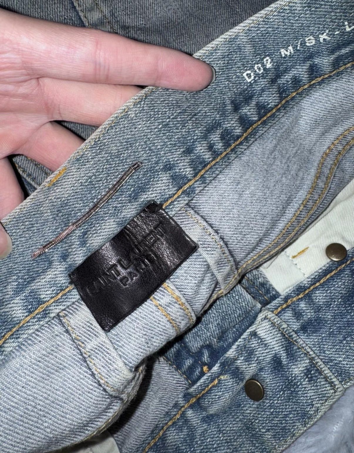 Saint Laurent Paris SLP 14SS Distressed"Cat Paw"Heavy Destroyed Blue Denim Jeans Size US 32 / EU 48 - 6 Thumbnail