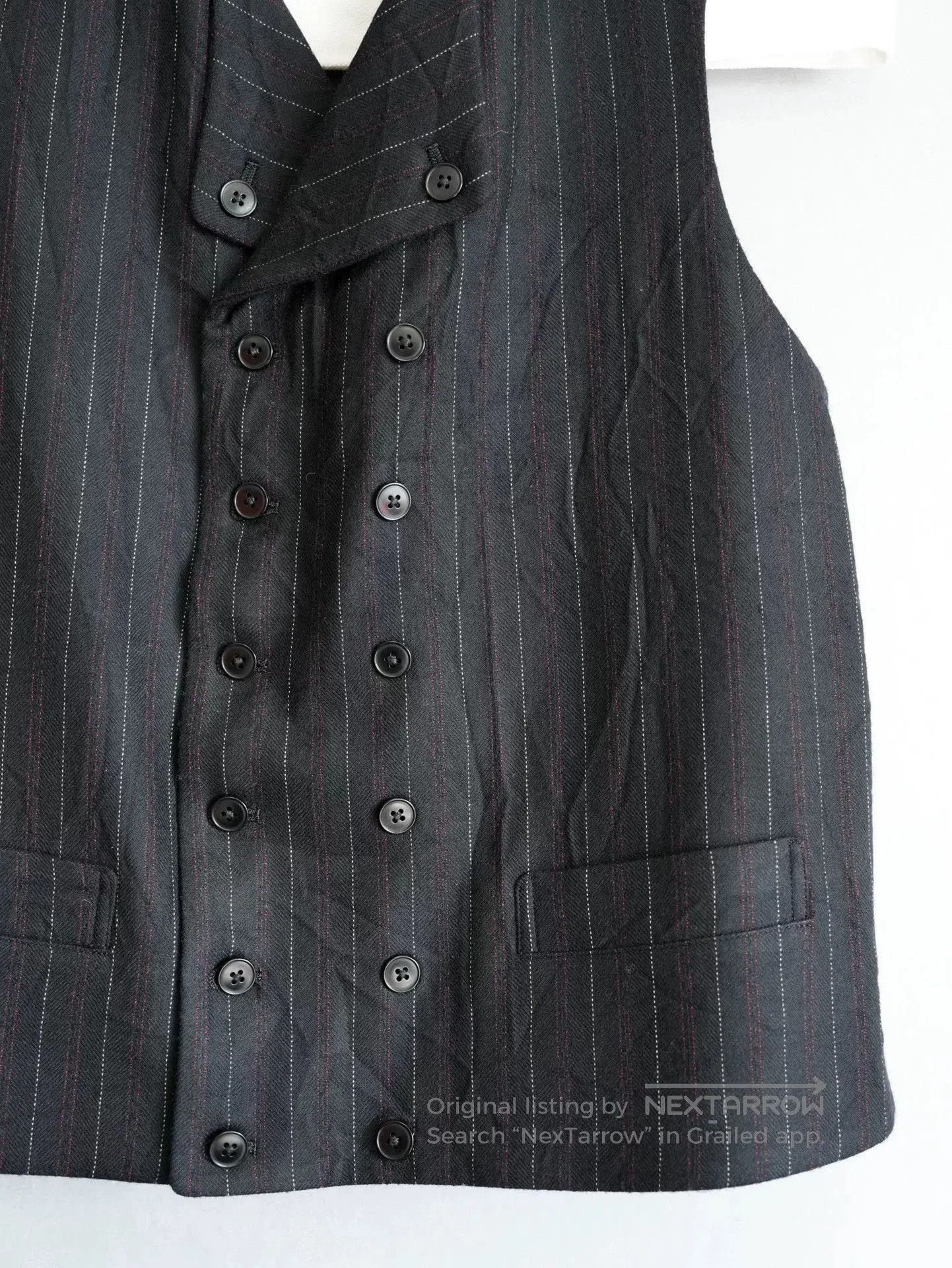 Yohji Yamamoto Yohji Yamamoto Black Red Striped Vest. Size US M / EU 48-50 / 2 - 7 Thumbnail