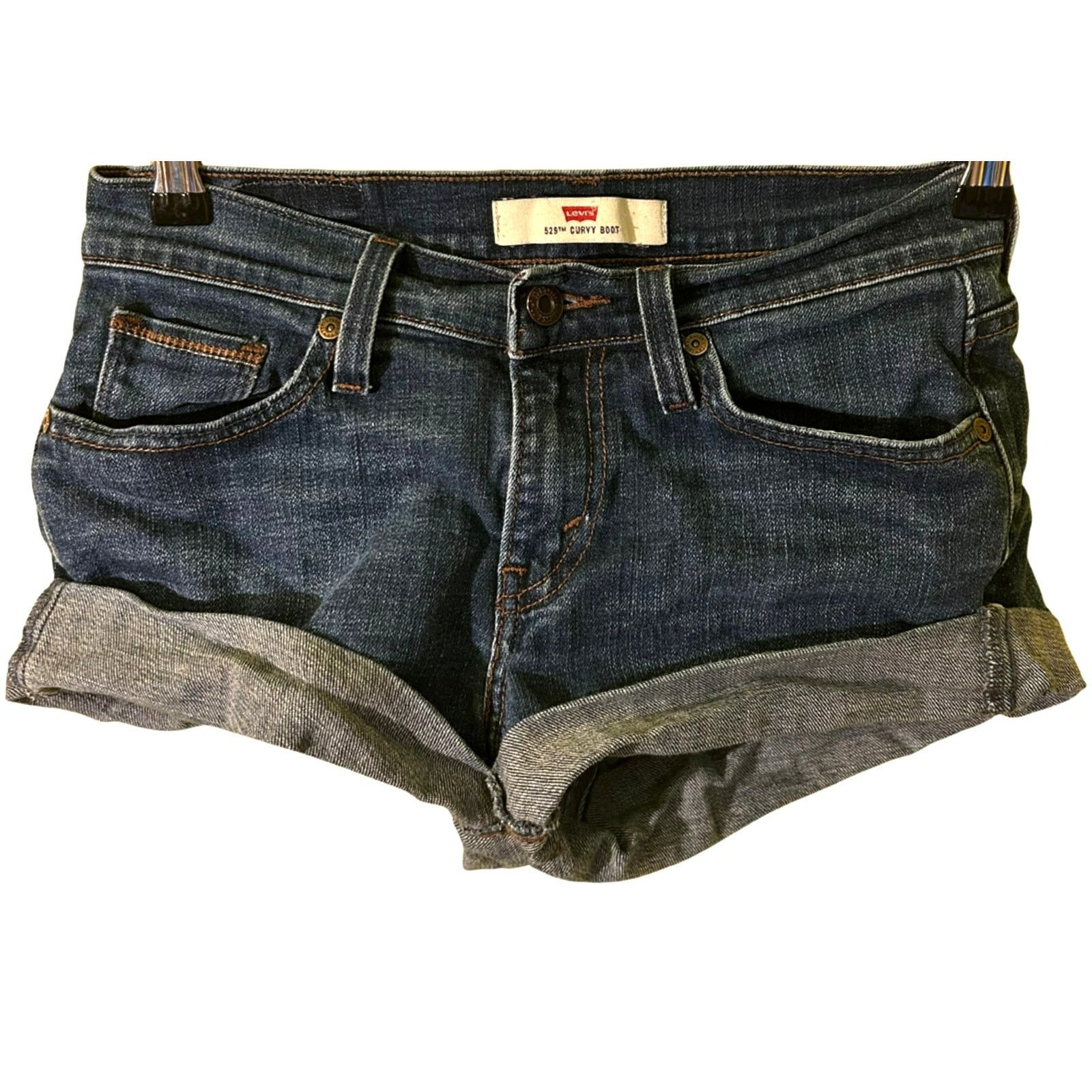 Levi's Levi's 529 Curvy Cut Off Denim Shorts Women's 4 Dark Wash Size 27" / US 4 / IT 40 - 1 Thumbnail