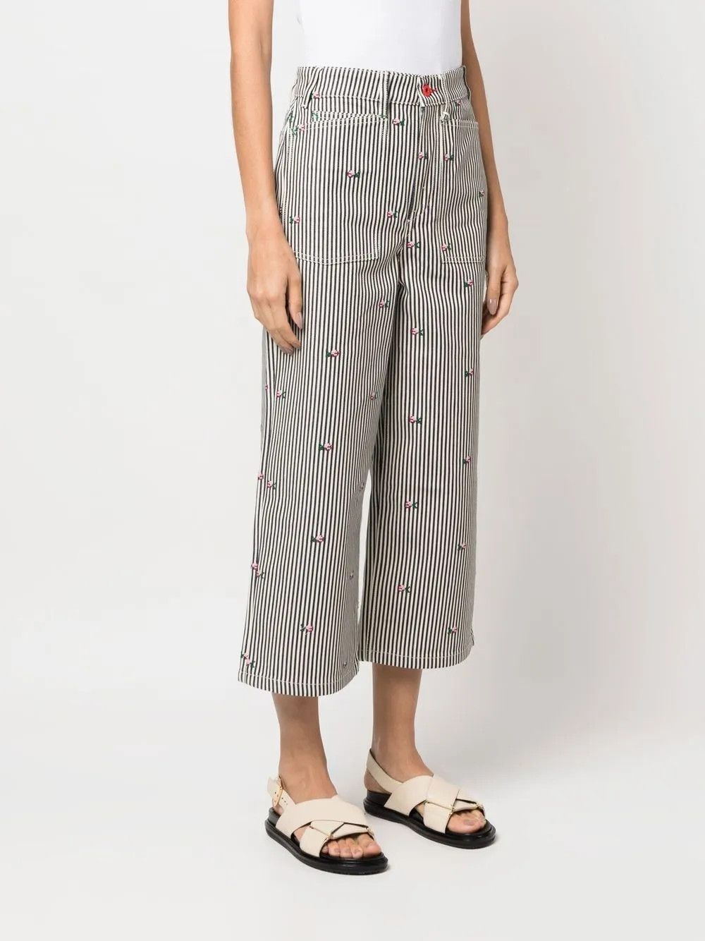 Kenzo o1y1025 Casual Pant in Black/White Size 26" / US 2 / IT 38 - 2 Thumbnail
