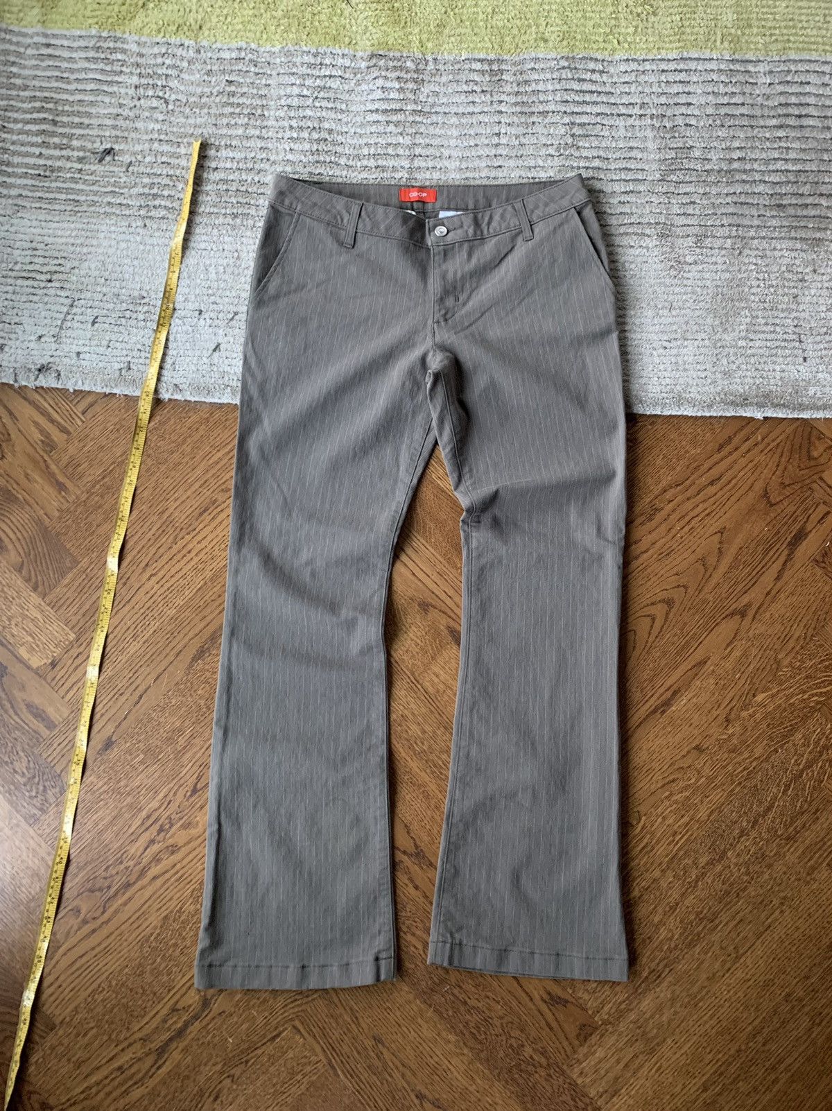 Designer × Japanese Brand × Vintage Vintage Miu Miu Style Low Rise Pants 2000s Flared Pin Stripe Size 34" / US 12 / IT 48 - 8 Thumbnail