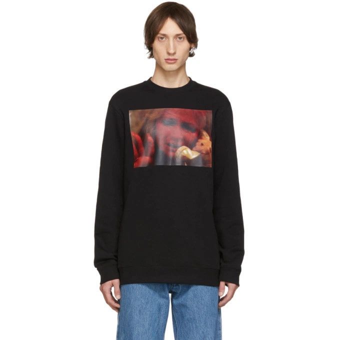 Raf Simons o1y0325 Logo Crewneck Sweatshirt in Black Size US XS / EU 42 / 0 - 1 Thumbnail