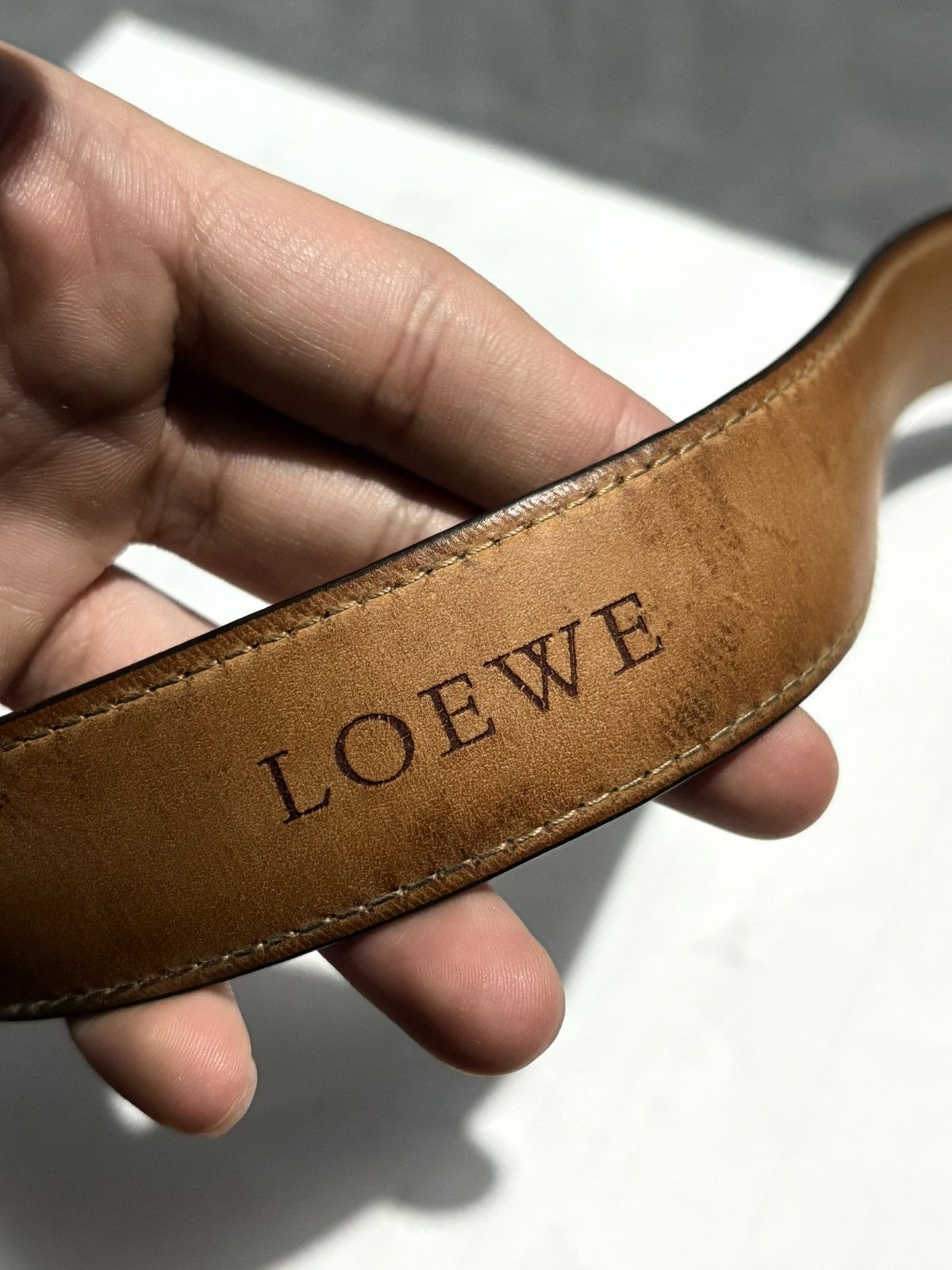 Loewe 34-36-38 Loewe Leather Belt logo buckle archive vintage y2k Size 36 - 4 Thumbnail