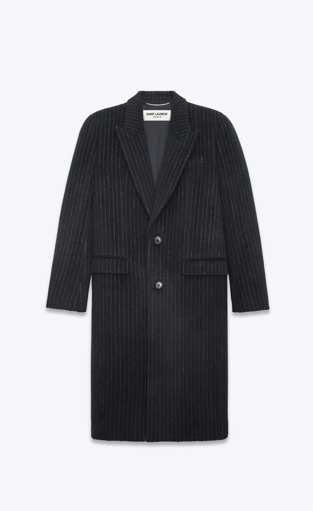 Saint Laurent Paris Striped Wool and Mohair Coat Size US L / EU 52-54 / 3 - 1 Thumbnail
