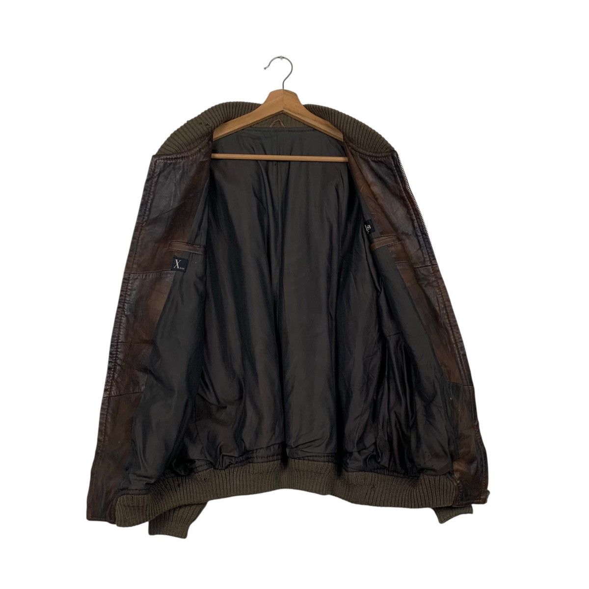 Japanese Brand Vintage HANTS Patina Leather Bomber Jacket #2431-C109 Size US L / EU 52-54 / 3 - 11 Thumbnail
