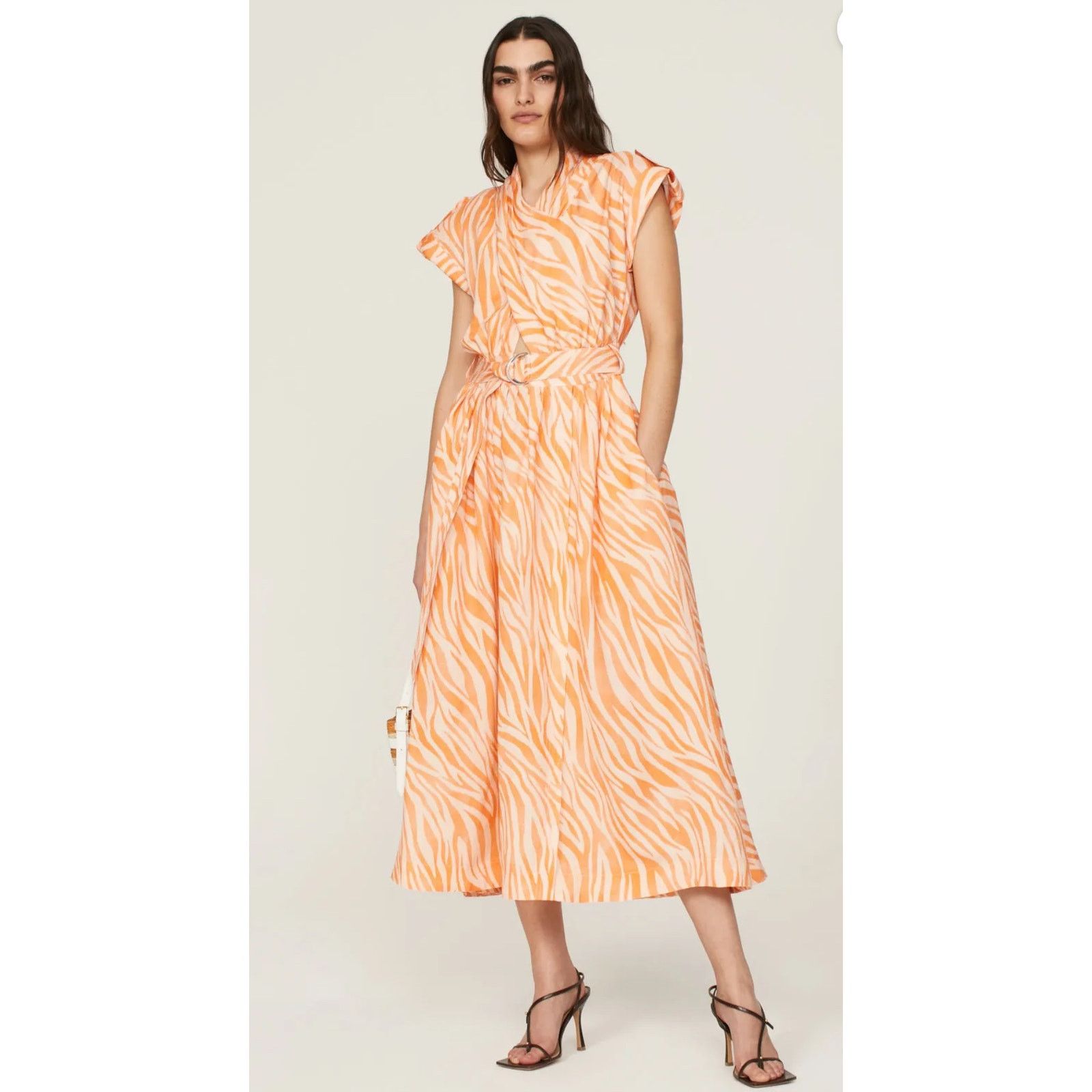 Derek Lam 10 Crosby Derek Lam Collective, Cross Front Midi Dress, size: 46 Size L / US 10 / IT 46 - 1 Thumbnail