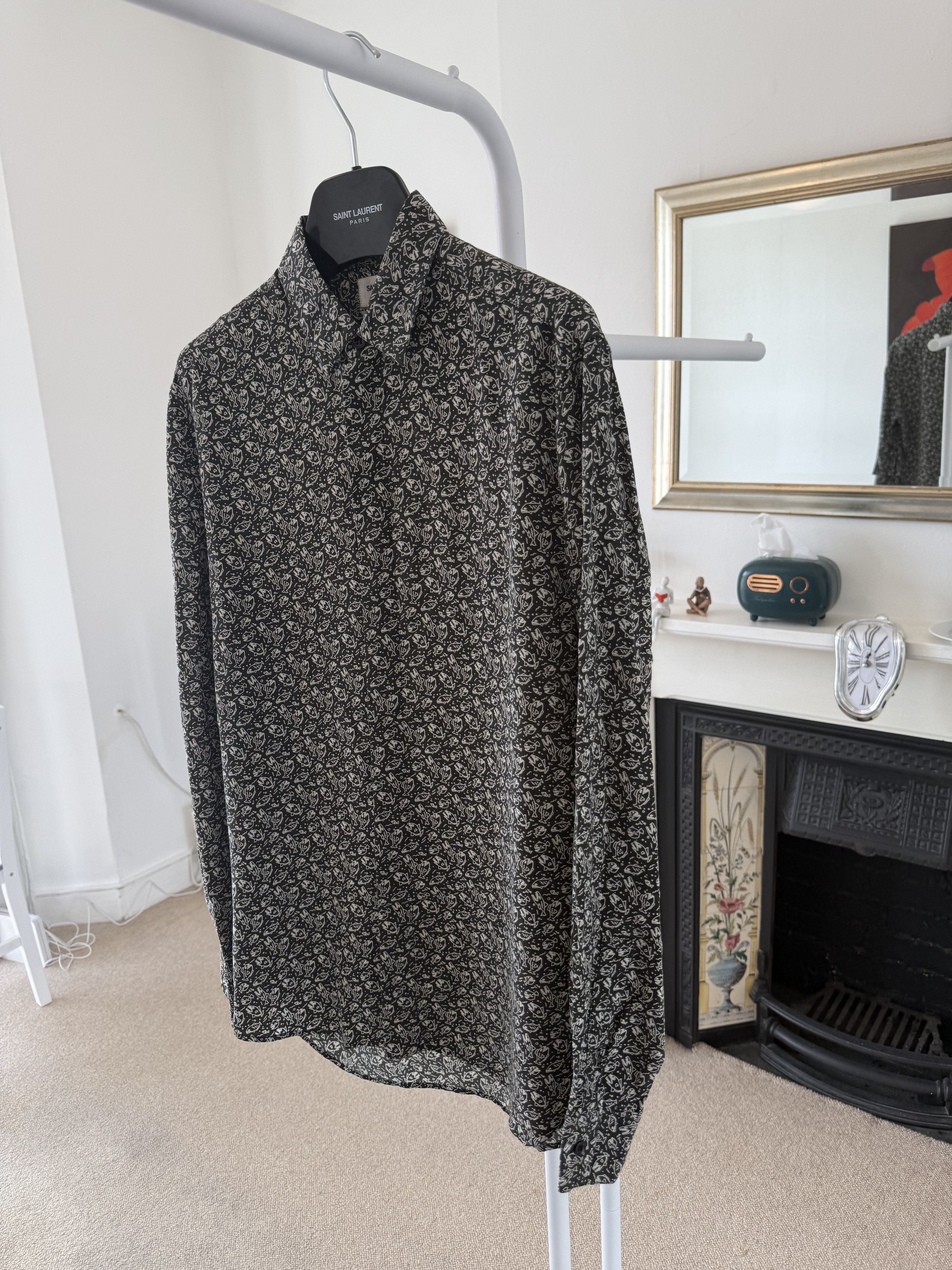 Saint Laurent Paris SS18 Saint Laurent Piranha Long Sleeve Silk Shirt Size US S / EU 44-46 / 1 - 5 Thumbnail