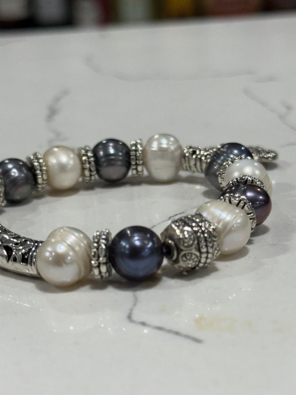 Jewelry Freshwater Pearl Bracelet Butterfly Charm Mixed Pearl Size ONE SIZE - 8 Thumbnail