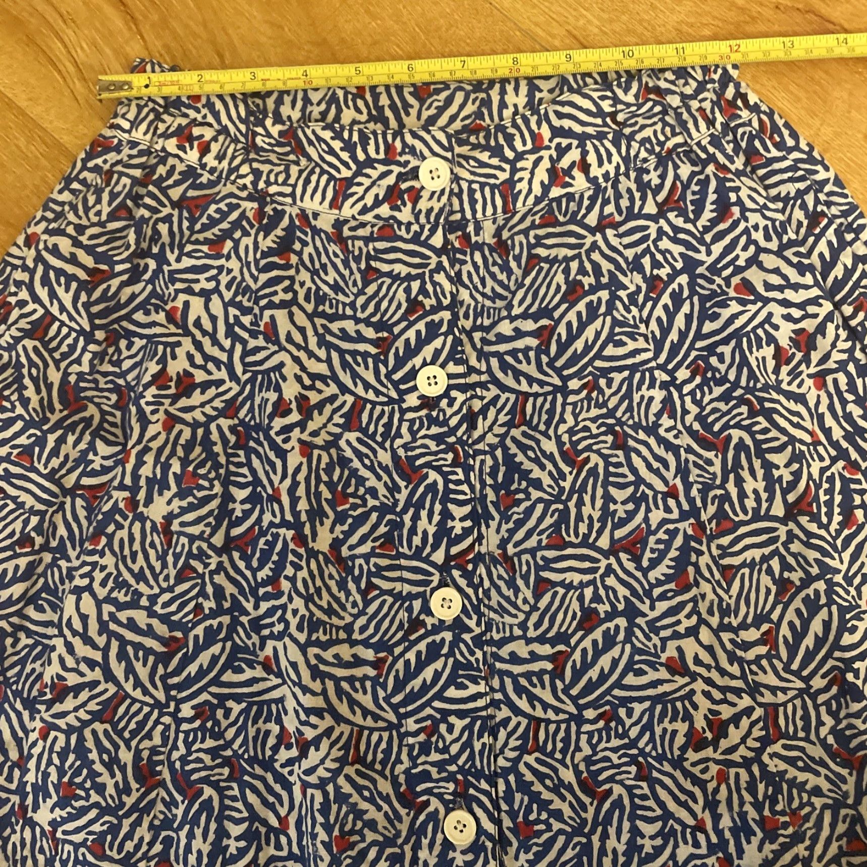 Vintage VINTAGE Taraliya Skirt Maxi Bohemian Floral Pockets Cotton Blue S Women Size 28" / US 6 / IT 42 - 7 Thumbnail