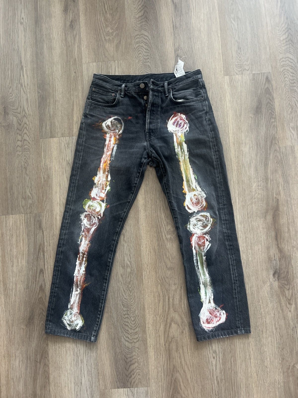 Acne Studios Custom Painted Acne Studios 1996 Vintage Black Jeans Size US 32 / EU 48 - 1 Thumbnail