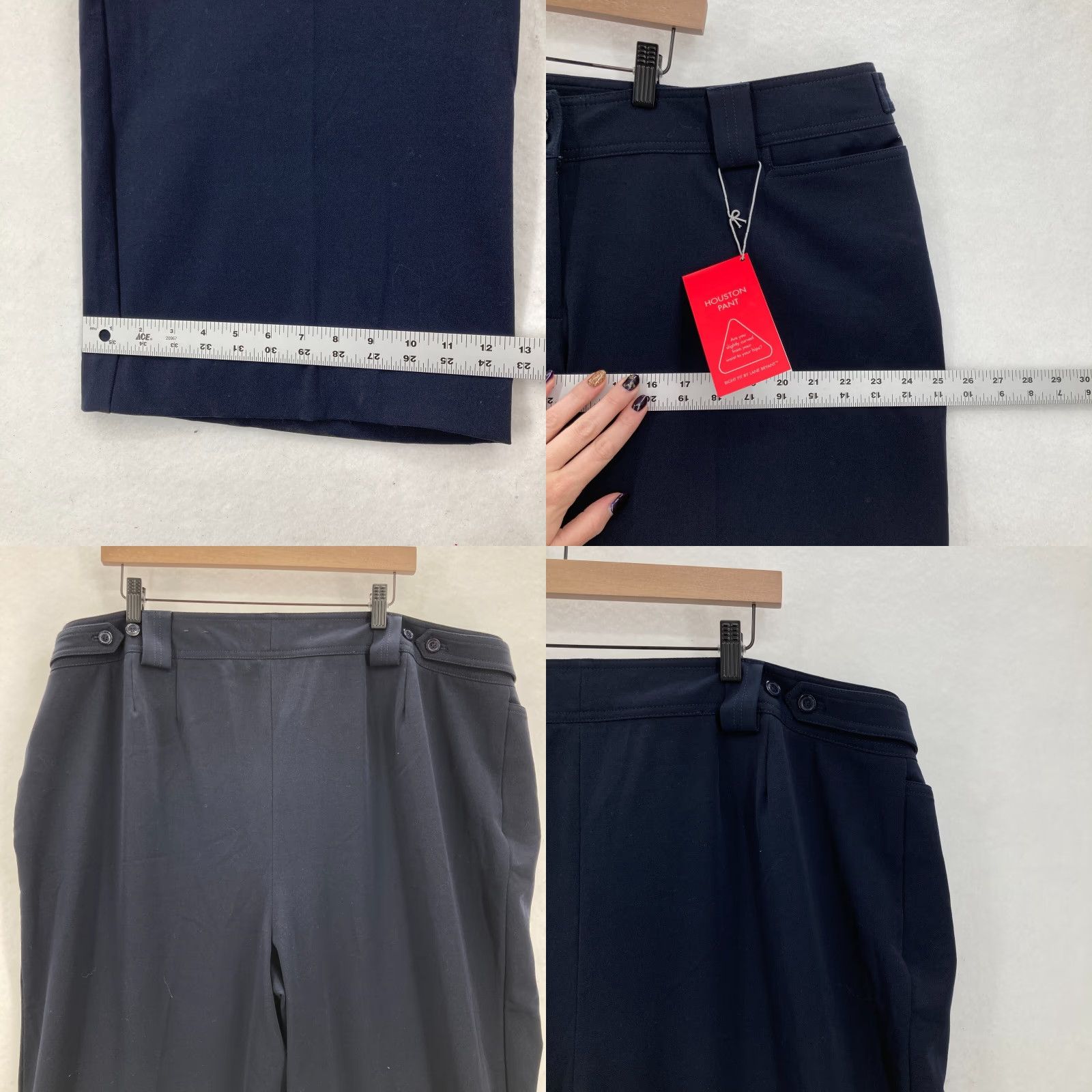 Vintage Lane Bryant Houston Trouser Women's Plus 30/32 Blue Stretch Curvy Fit Pants Flat Front Pockets Workwear Casual Chic Size 30" / US 8 / IT 44 - 9 Thumbnail