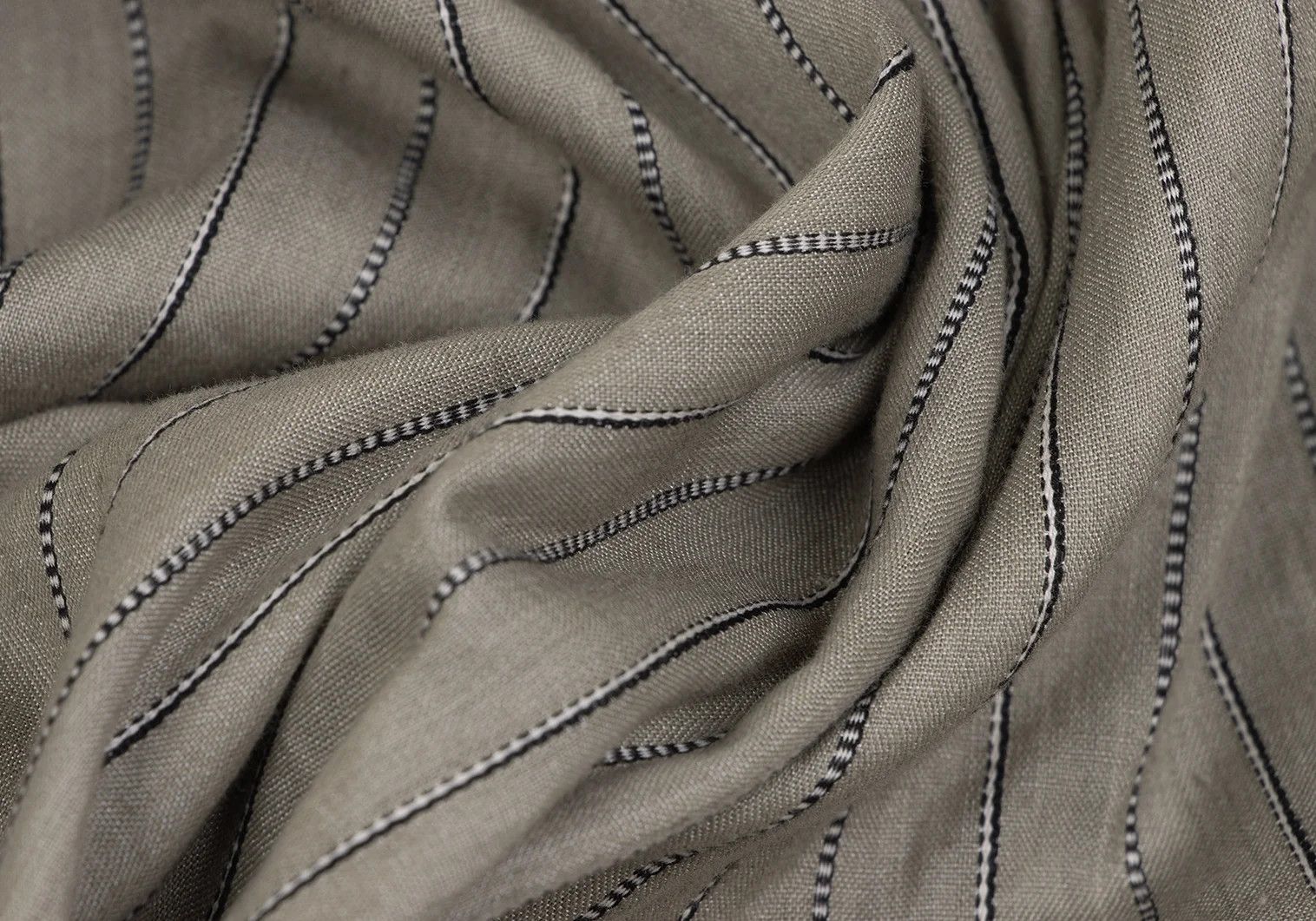 Jean Paul Gaultier Silk-Cotton Stripe Woven Shirt in Khaki Size 3 Size US L / EU 52-54 / 3 - 13 Thumbnail