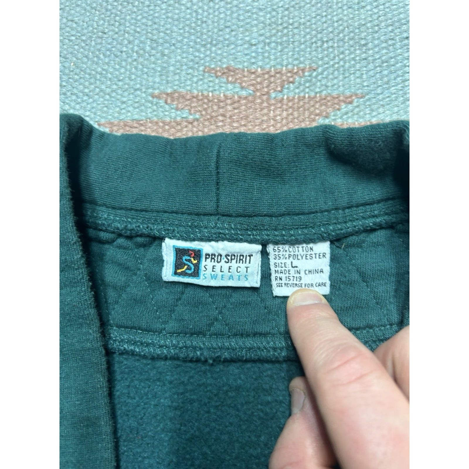 ESPIRIT VINTAGE Pro Spirit Sweatshirt Cardigan 90s Women Large Forest Green Shirt Size L / US 10 / IT 46 - 6 Thumbnail