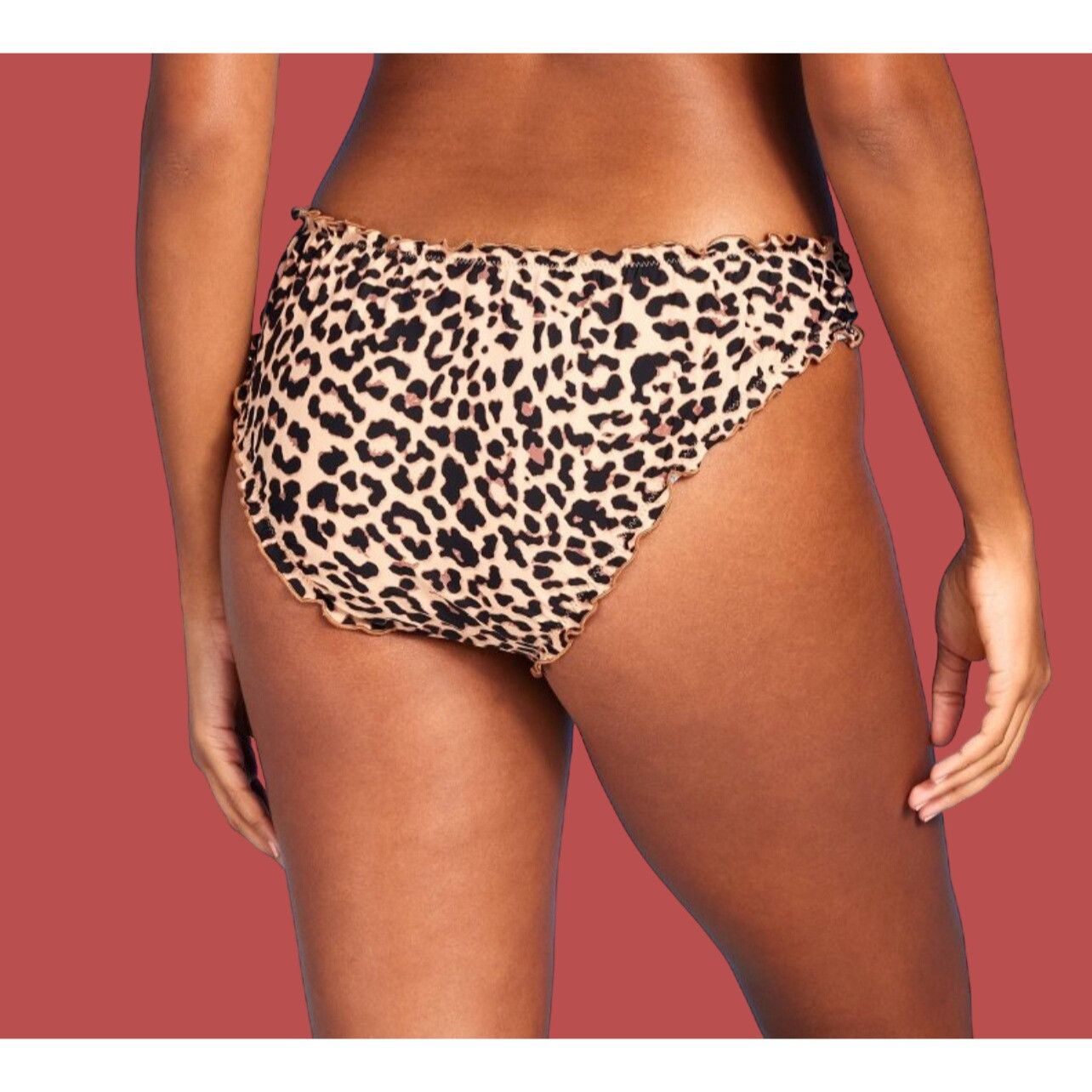 Other Shade & Shore - Women's Ruffle Cheeky Bikini Bottom-Animal P Size ONE SIZE - 2 Thumbnail